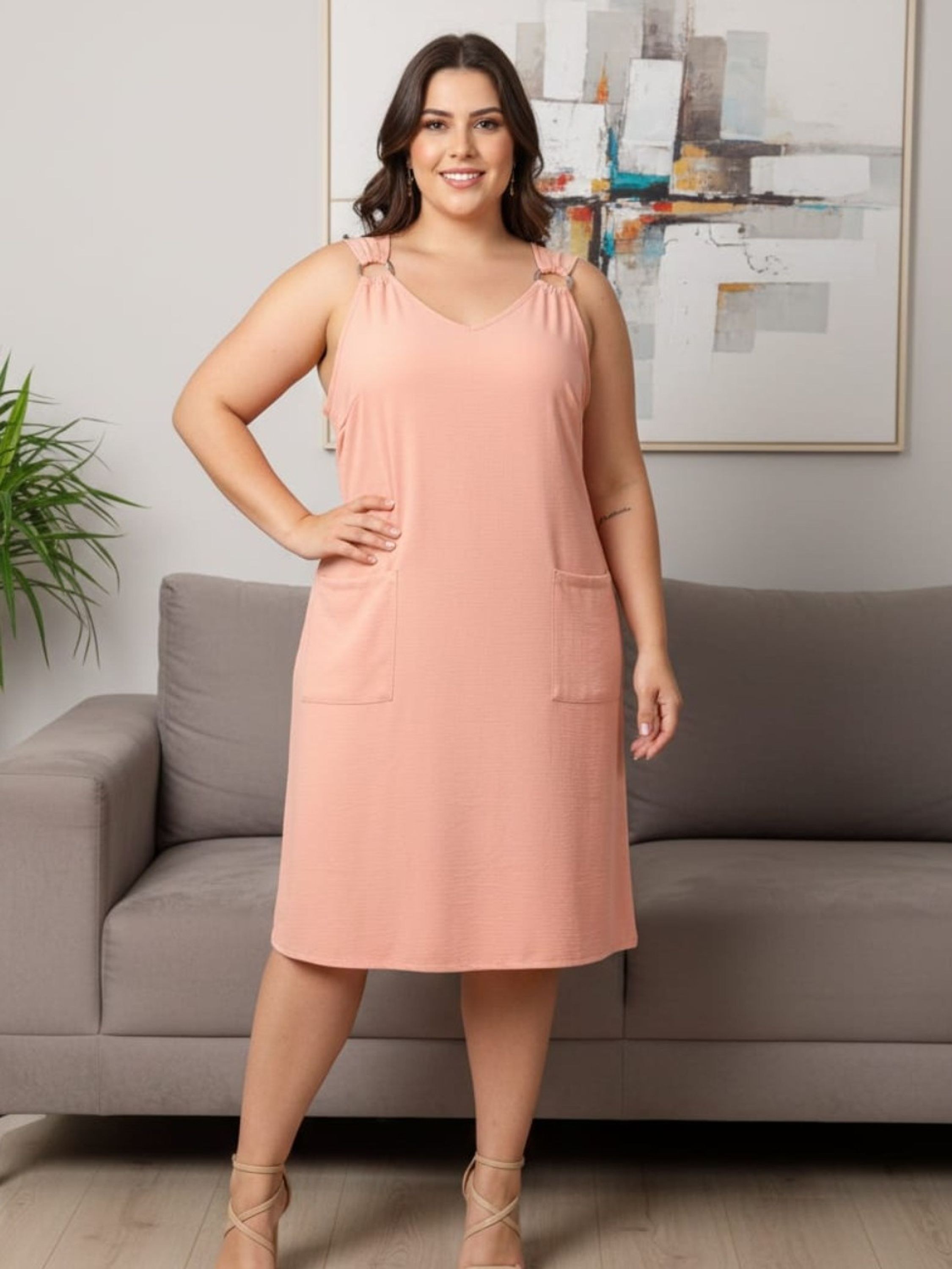 Vestido alça fivela