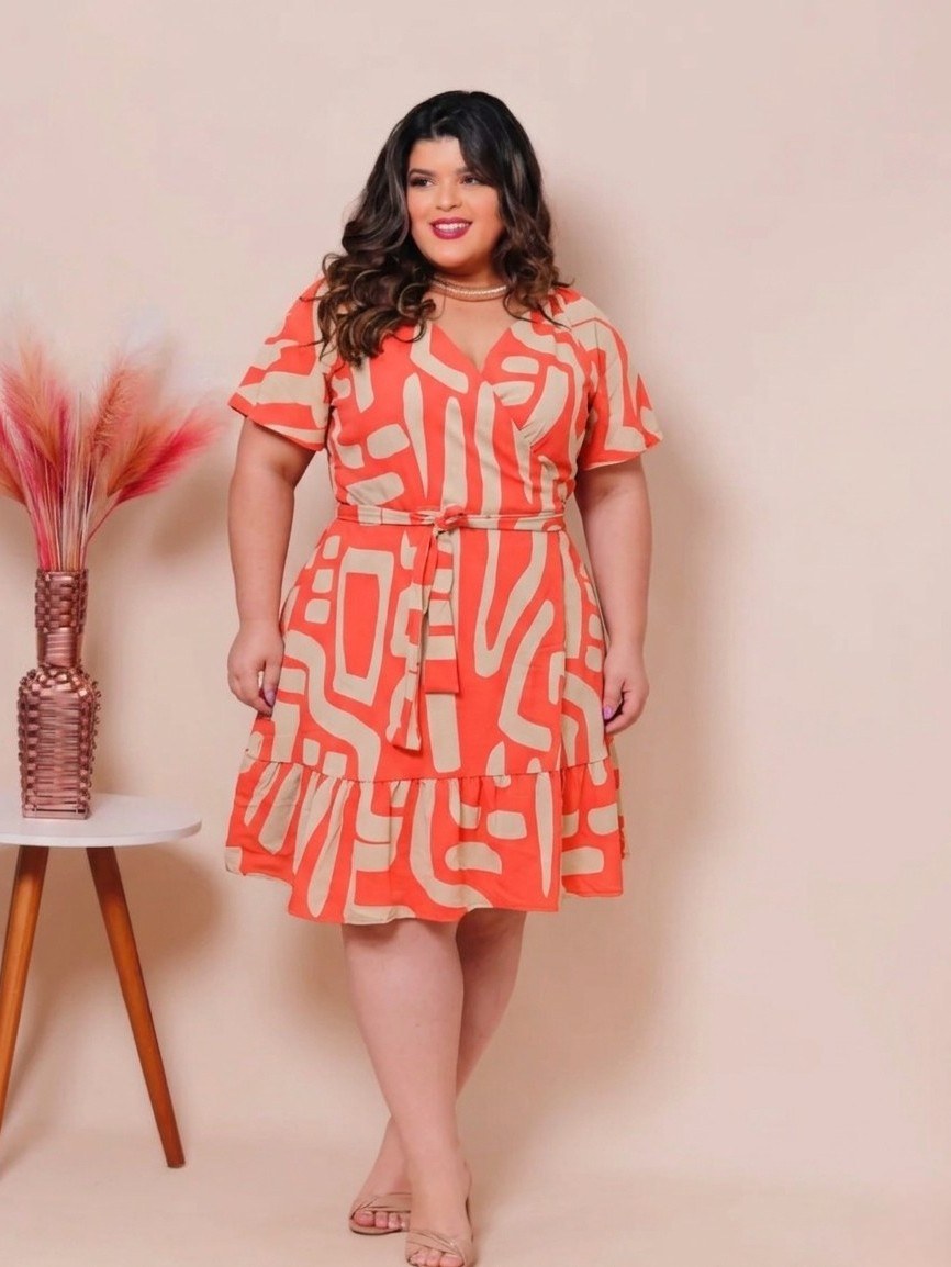 Vestido envelope PlusSize curto