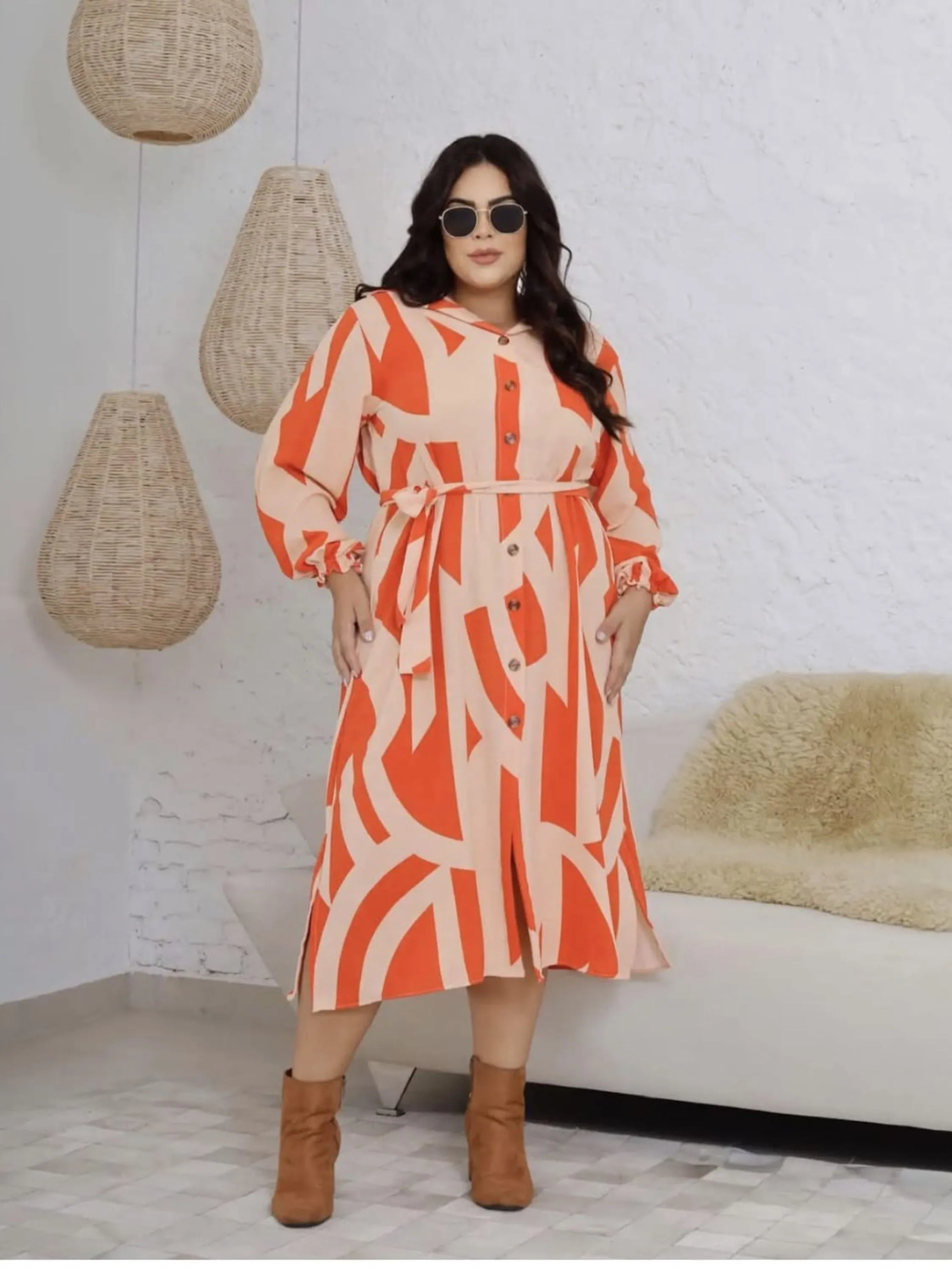 Chamise manga longa plus Size