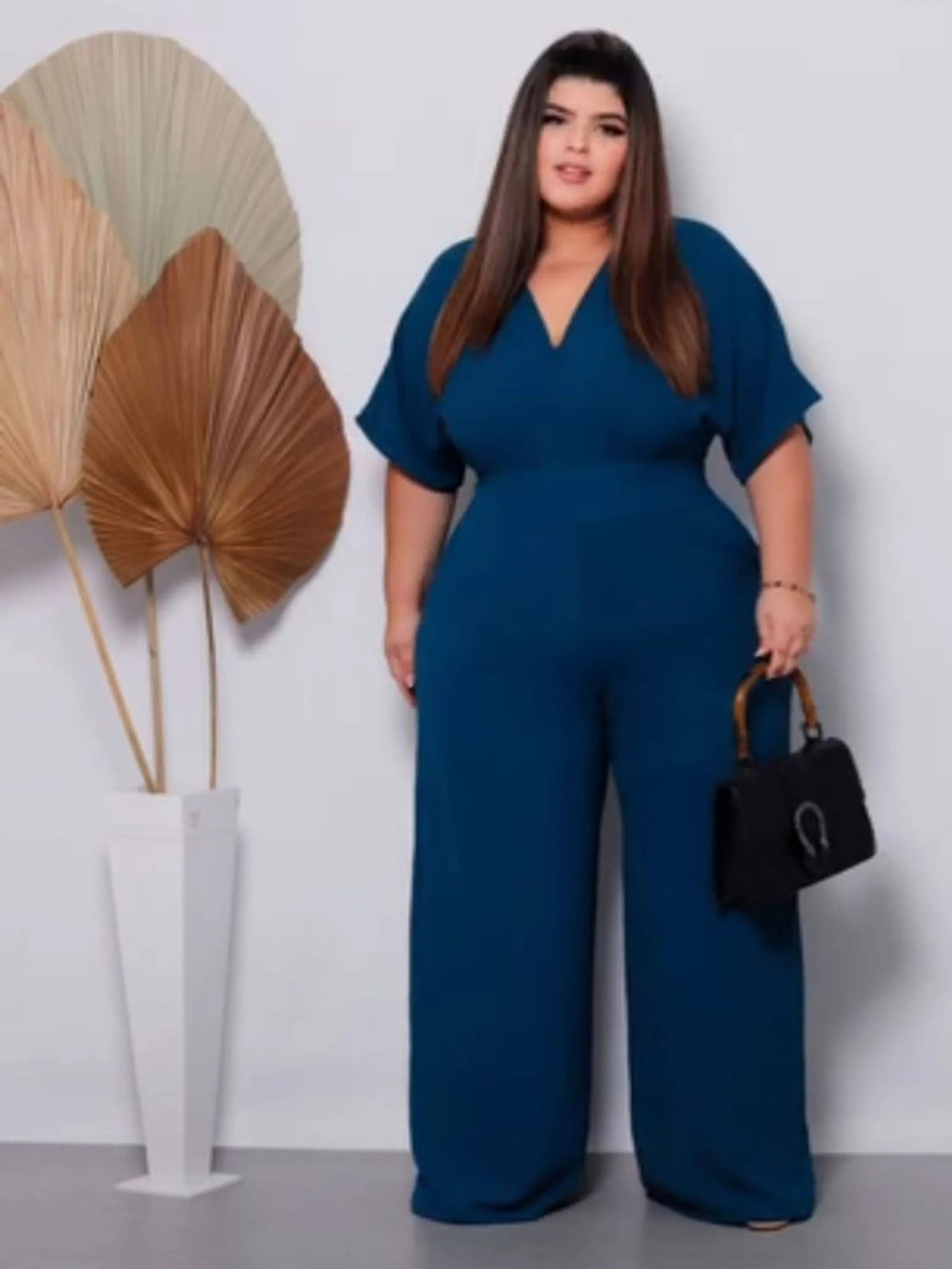 Macacão longo Pantalona Plus Size