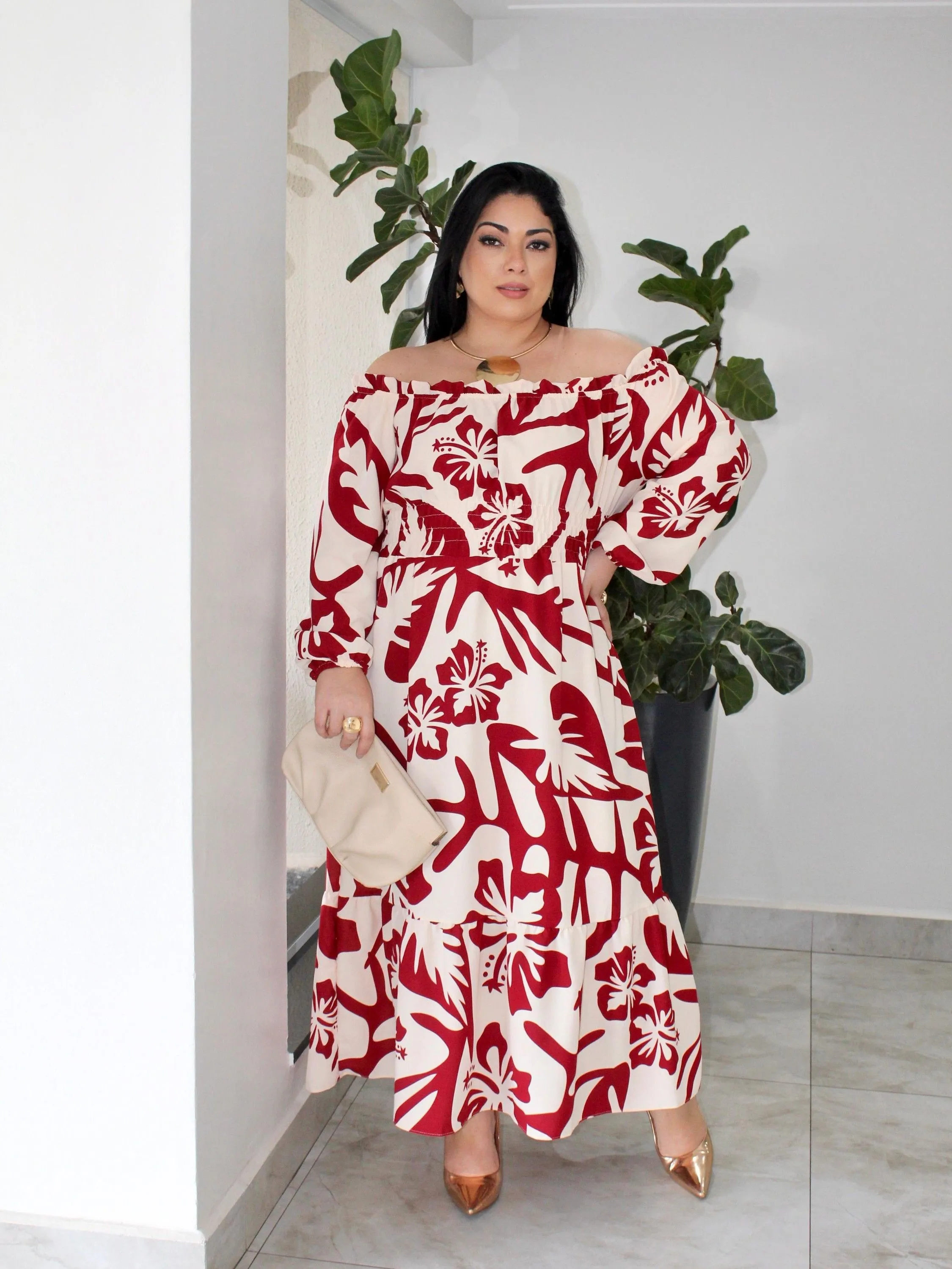 Vestido Midi ciganinha PlusSize