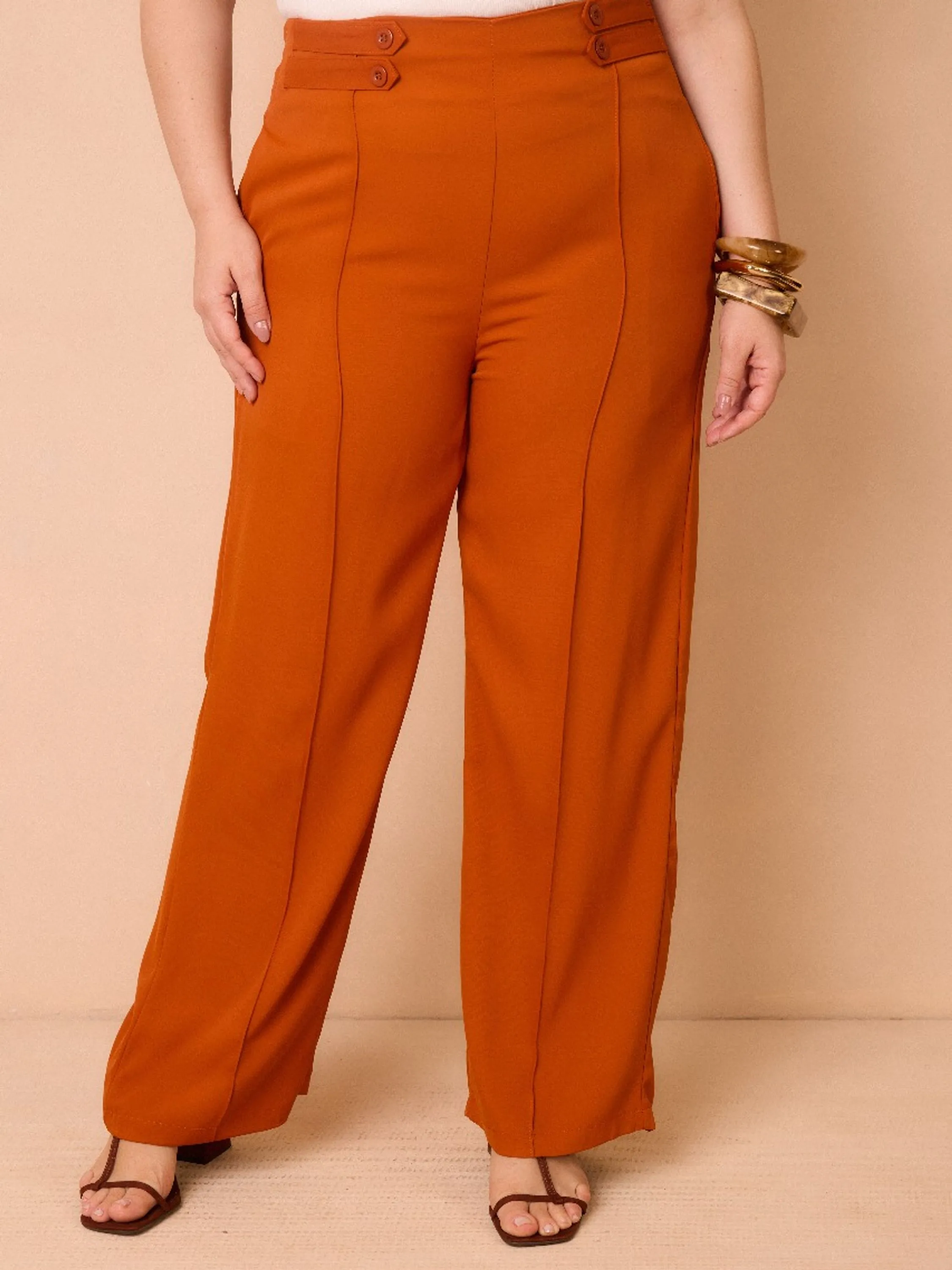 pl41-Calça Alfaiataria Thay  Plus Pantalona