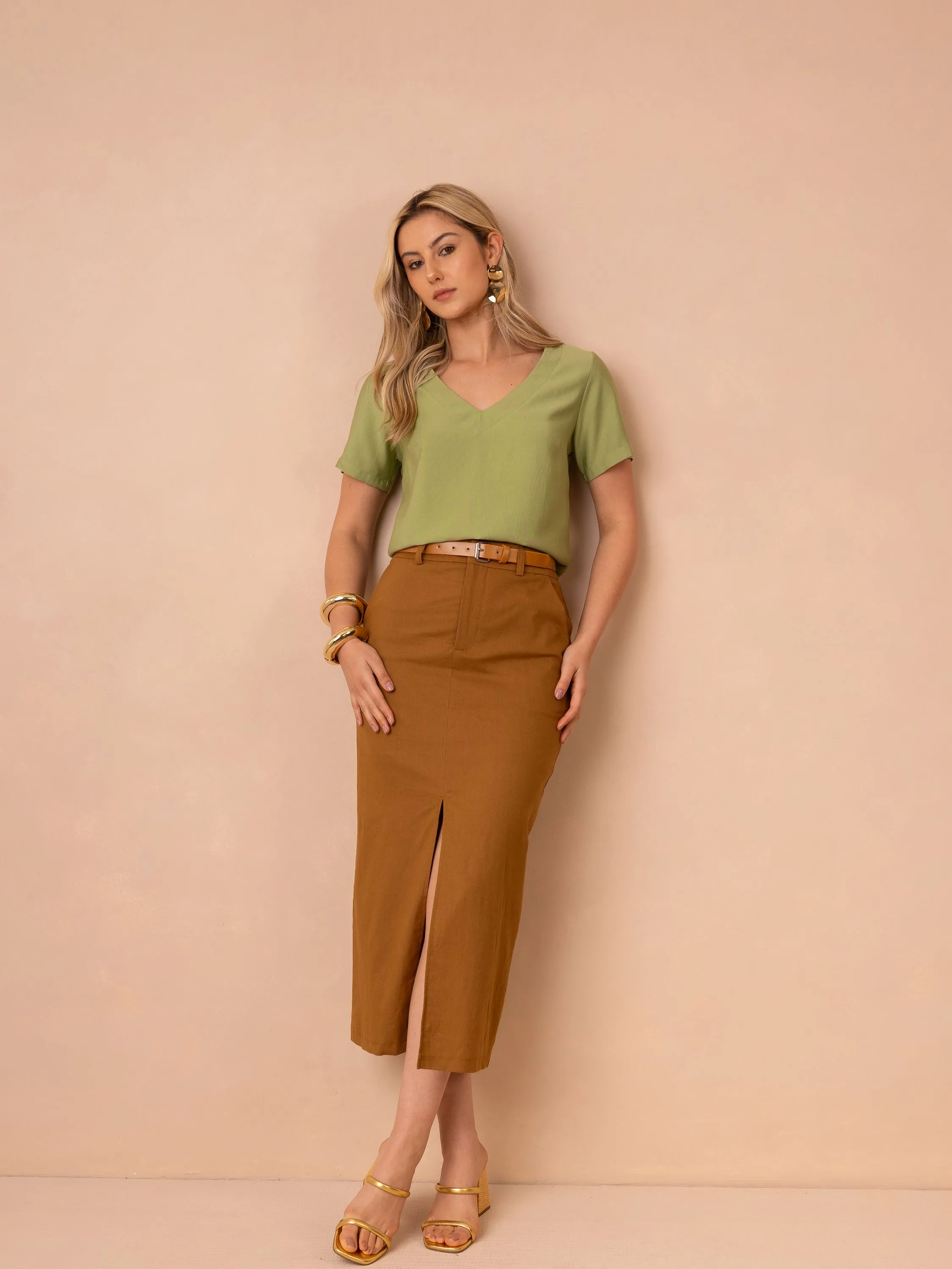 SML35 - Saia Longa Cassia com Cinto