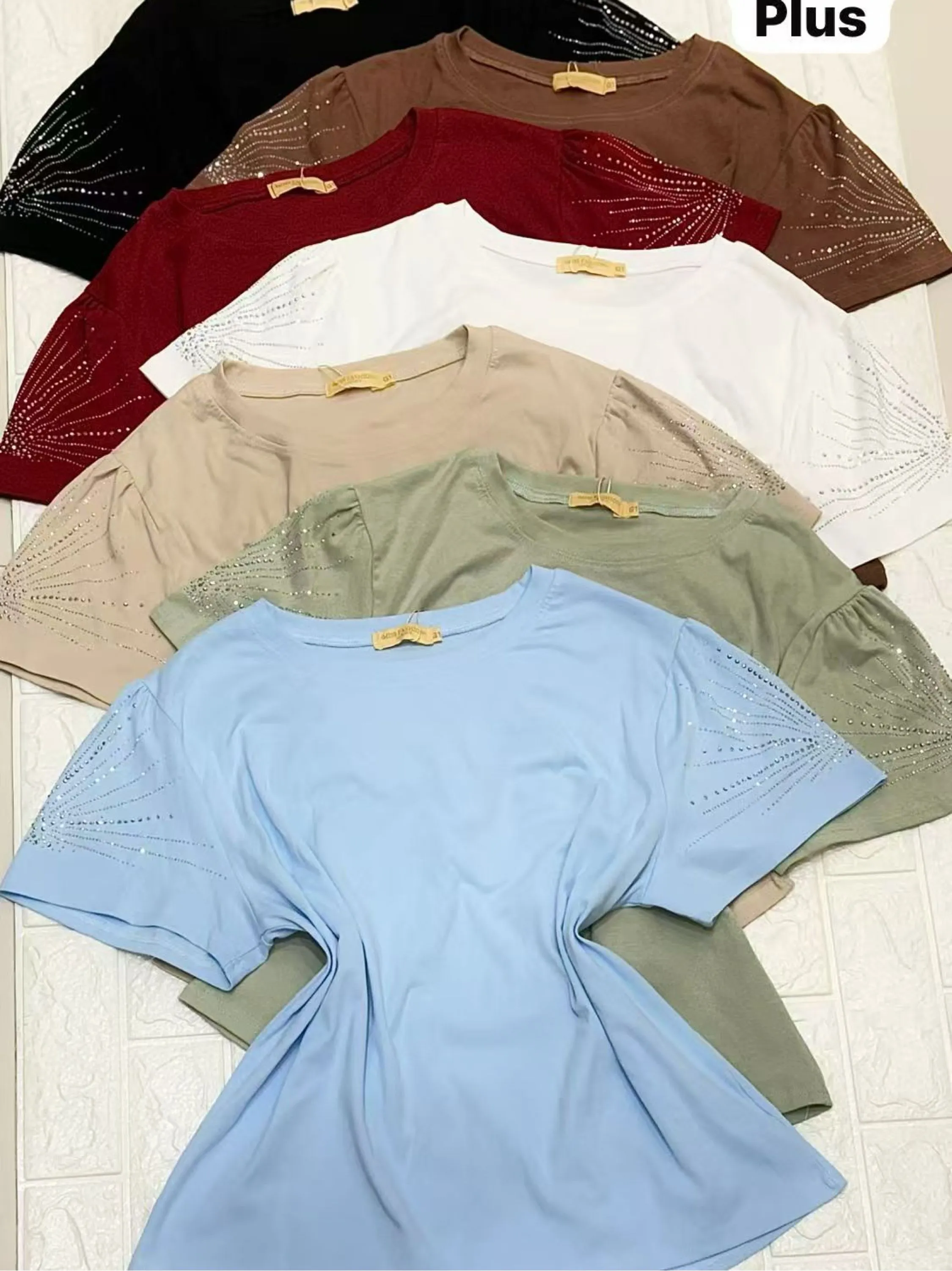Blusa manga com brilho (plus )importado pedro ji