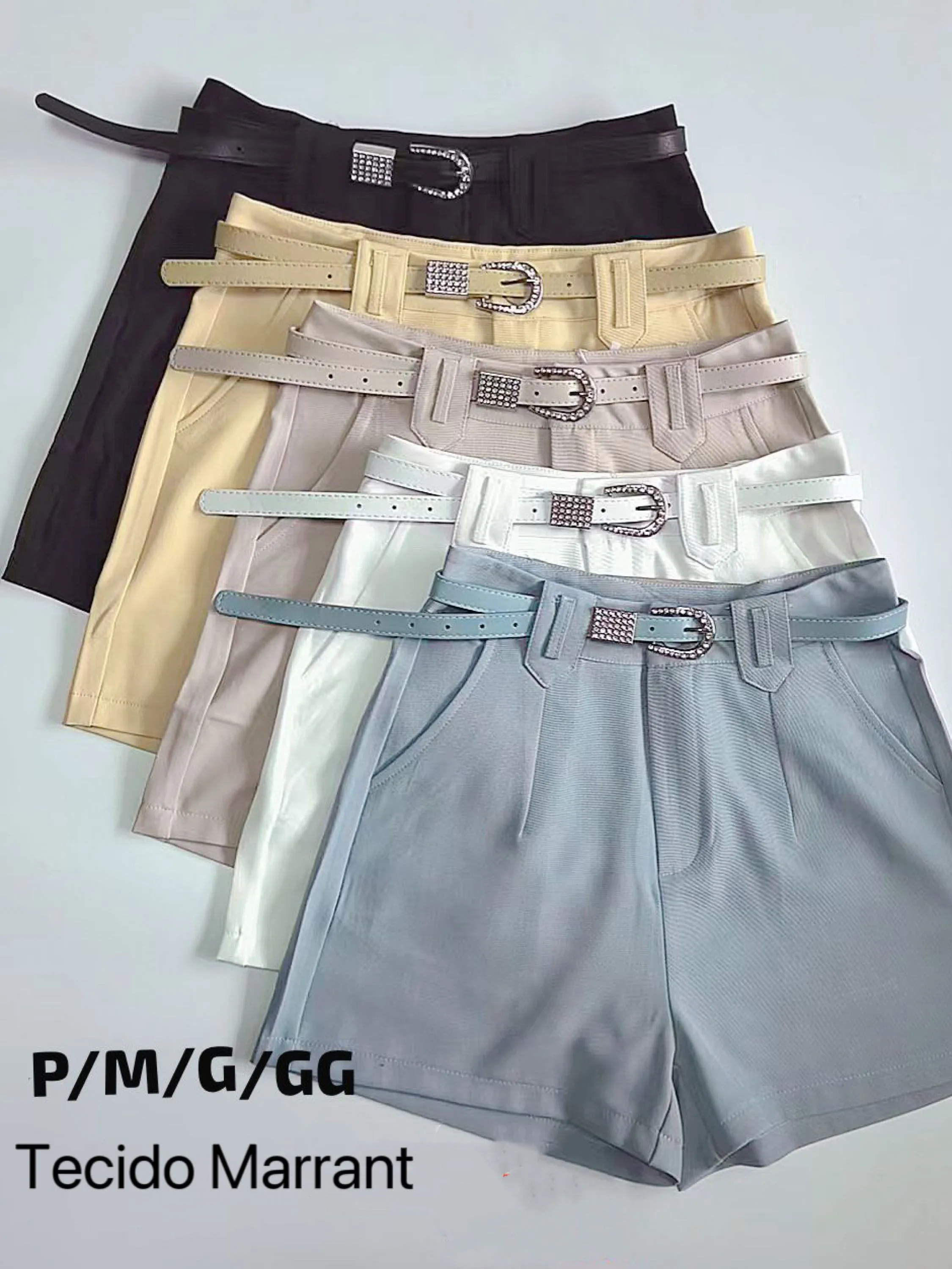 Short com cinto marrant importado pedro ji