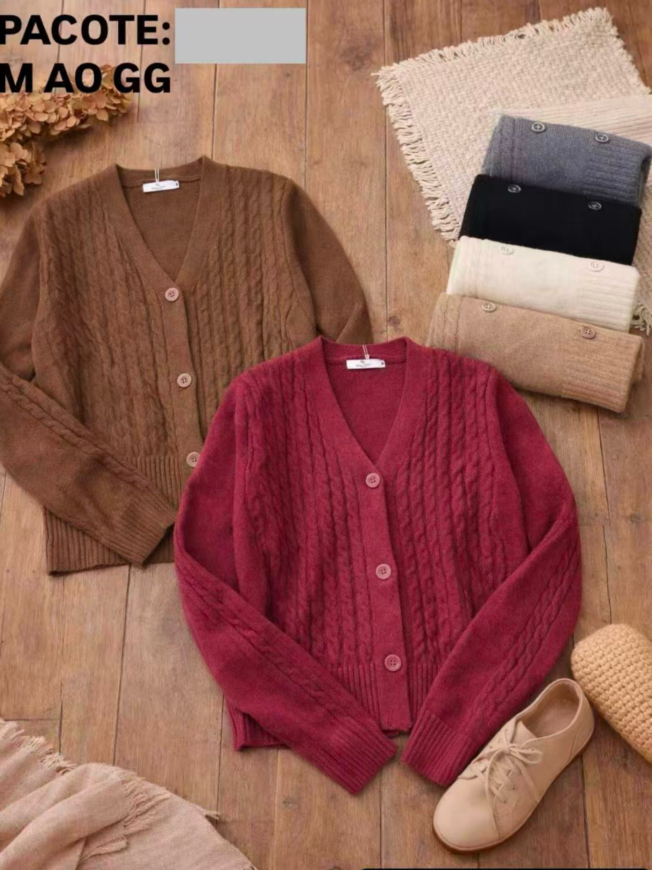 Casaco de lãzinha trança importado pedro ji