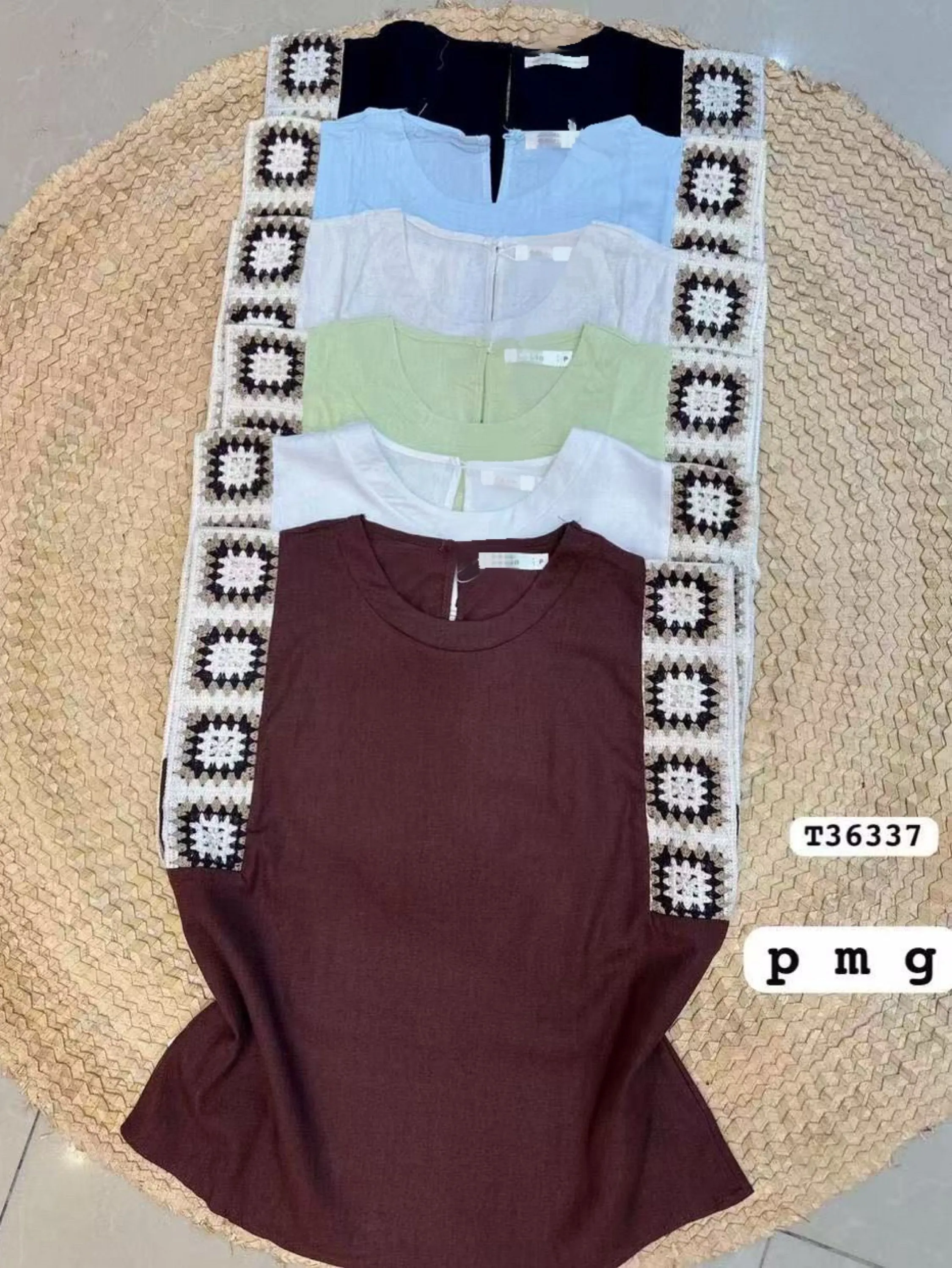 Blusa manga com bordado linho importado pedro ji