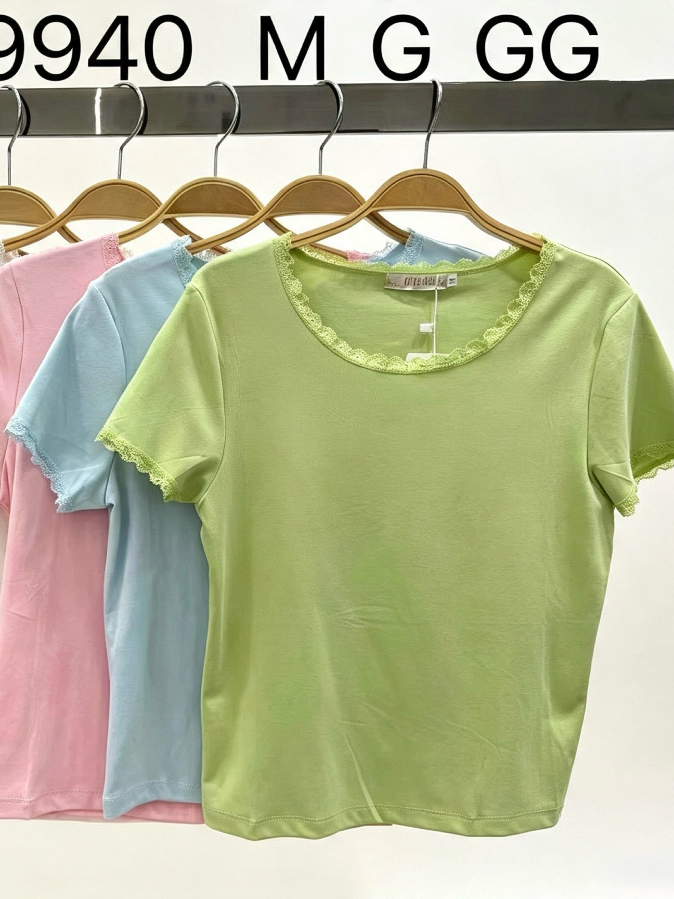 Blusa de algodão com renda importado pedro ji