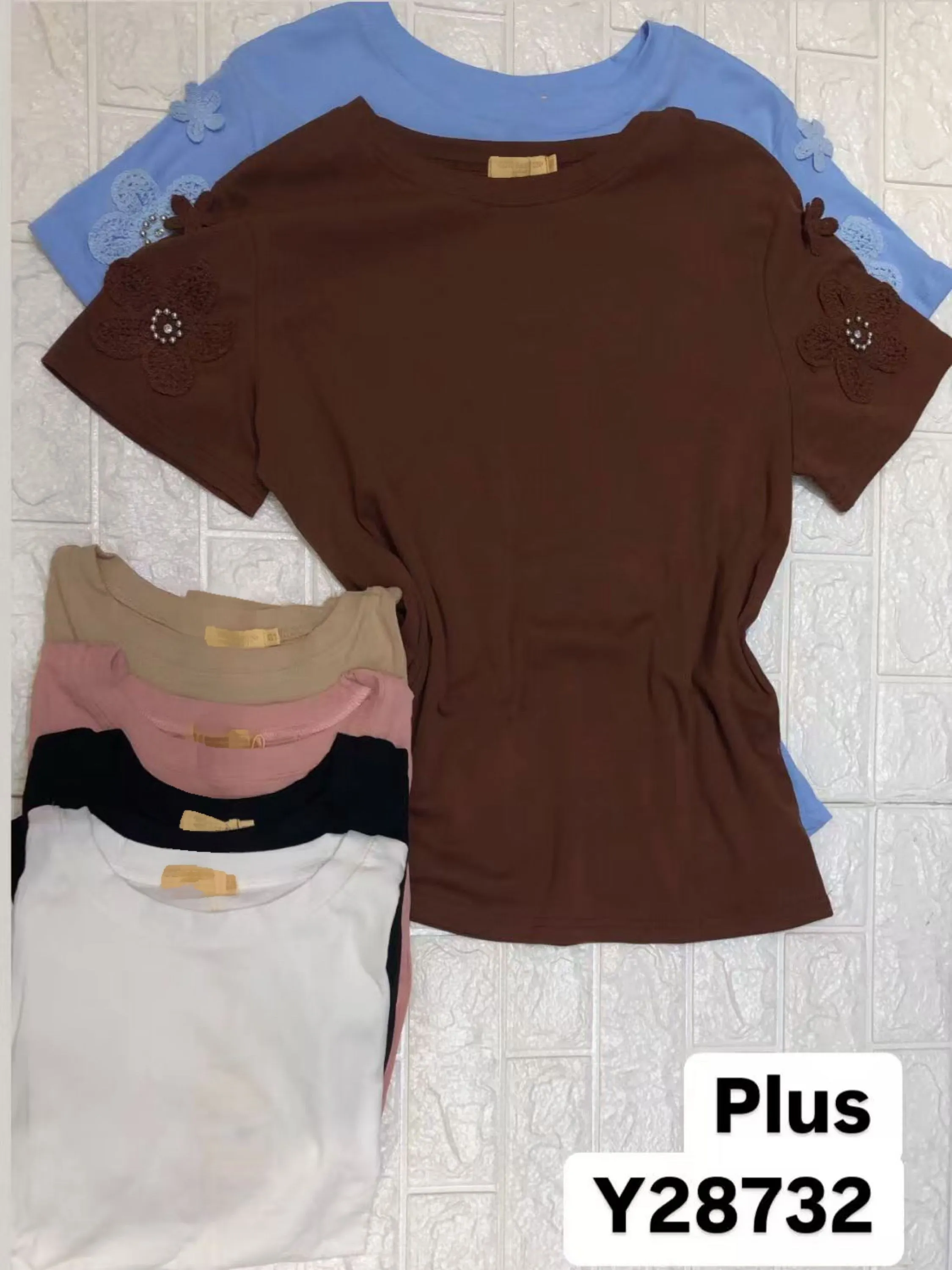 Blusa de plus (G1-G3) manga com bordado importado pedro ji