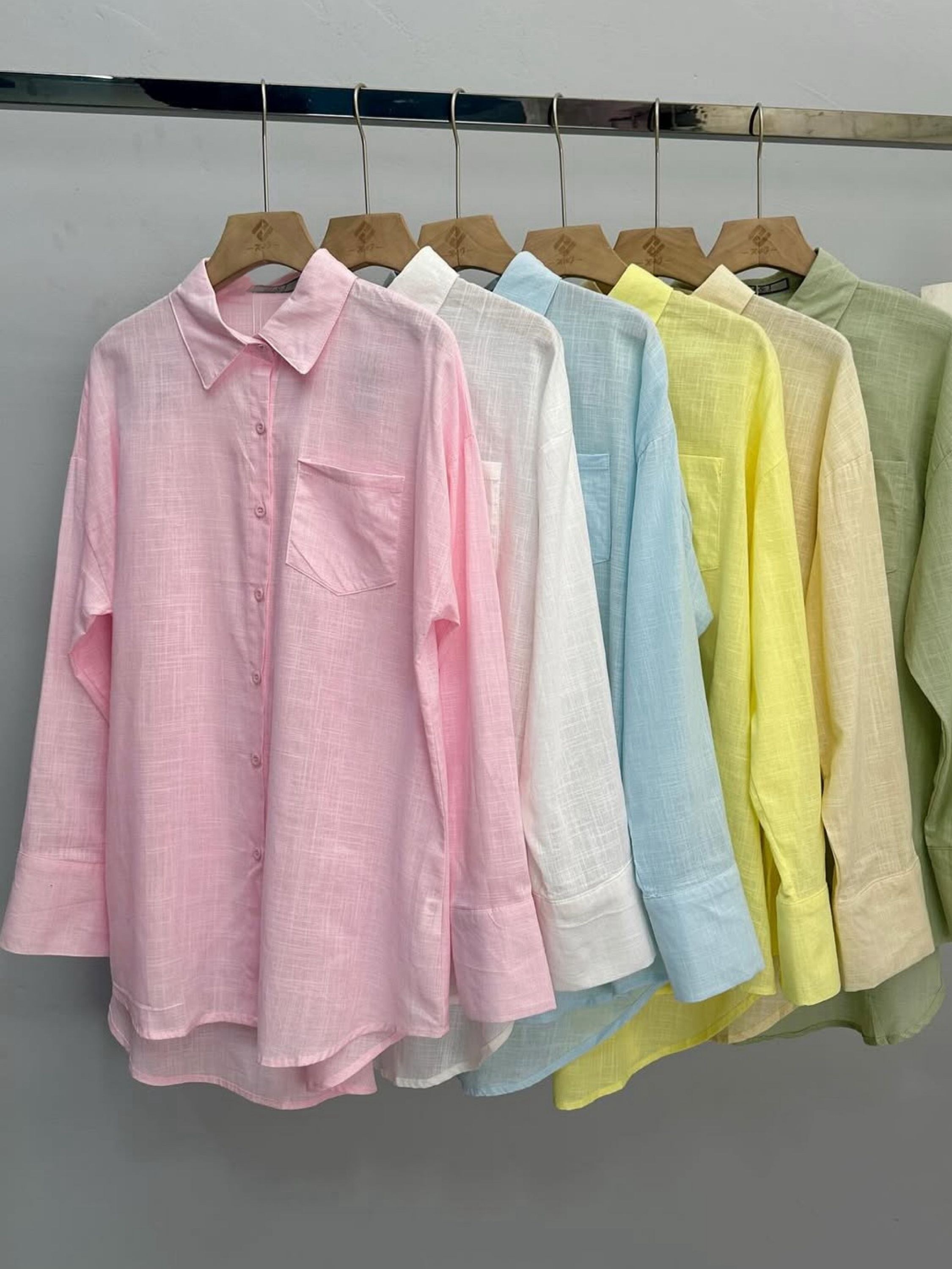 Blusa de camisa longa linho importado pedro ji