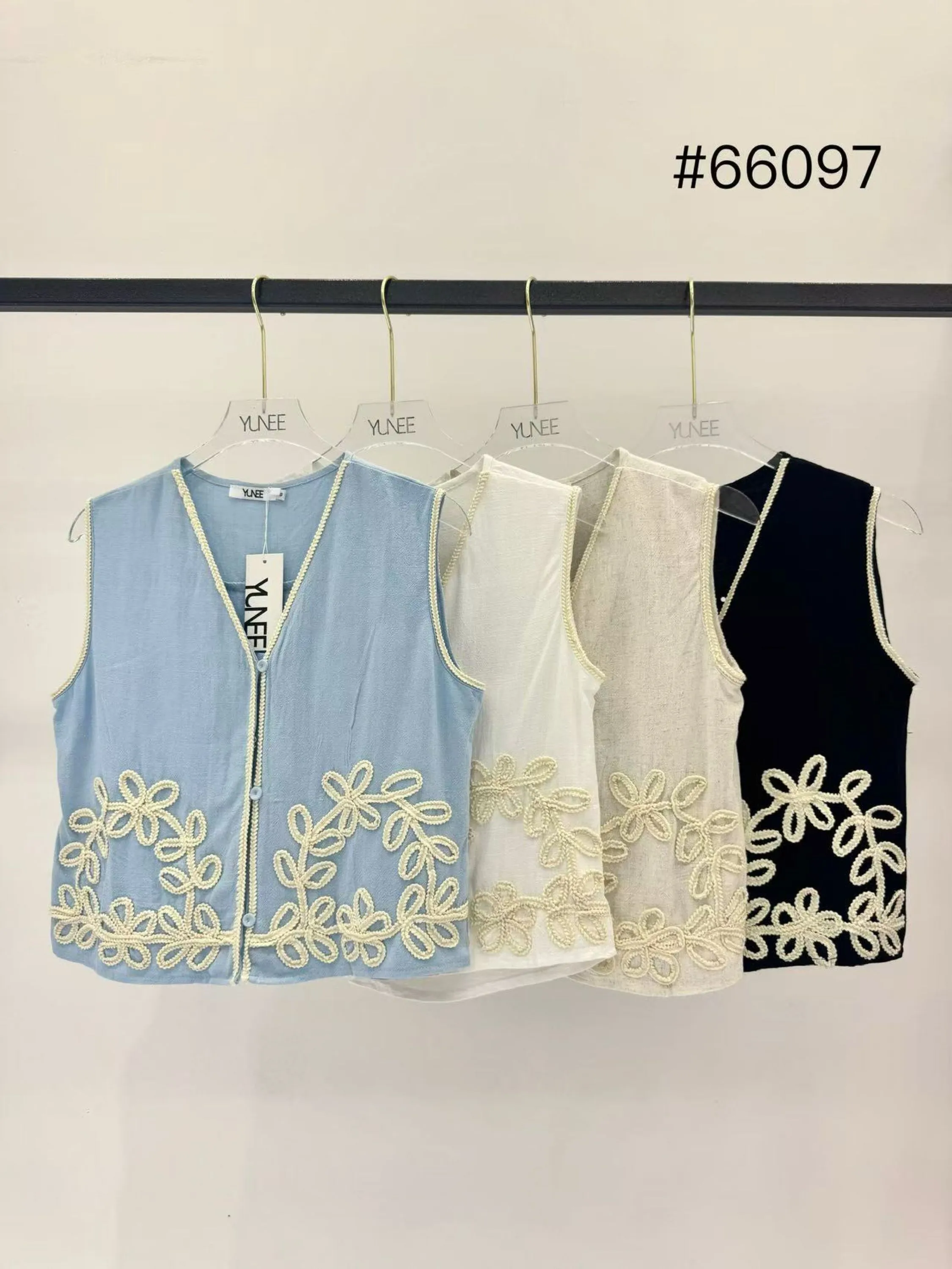 Blusa de Colete com bordado importado pedro ji