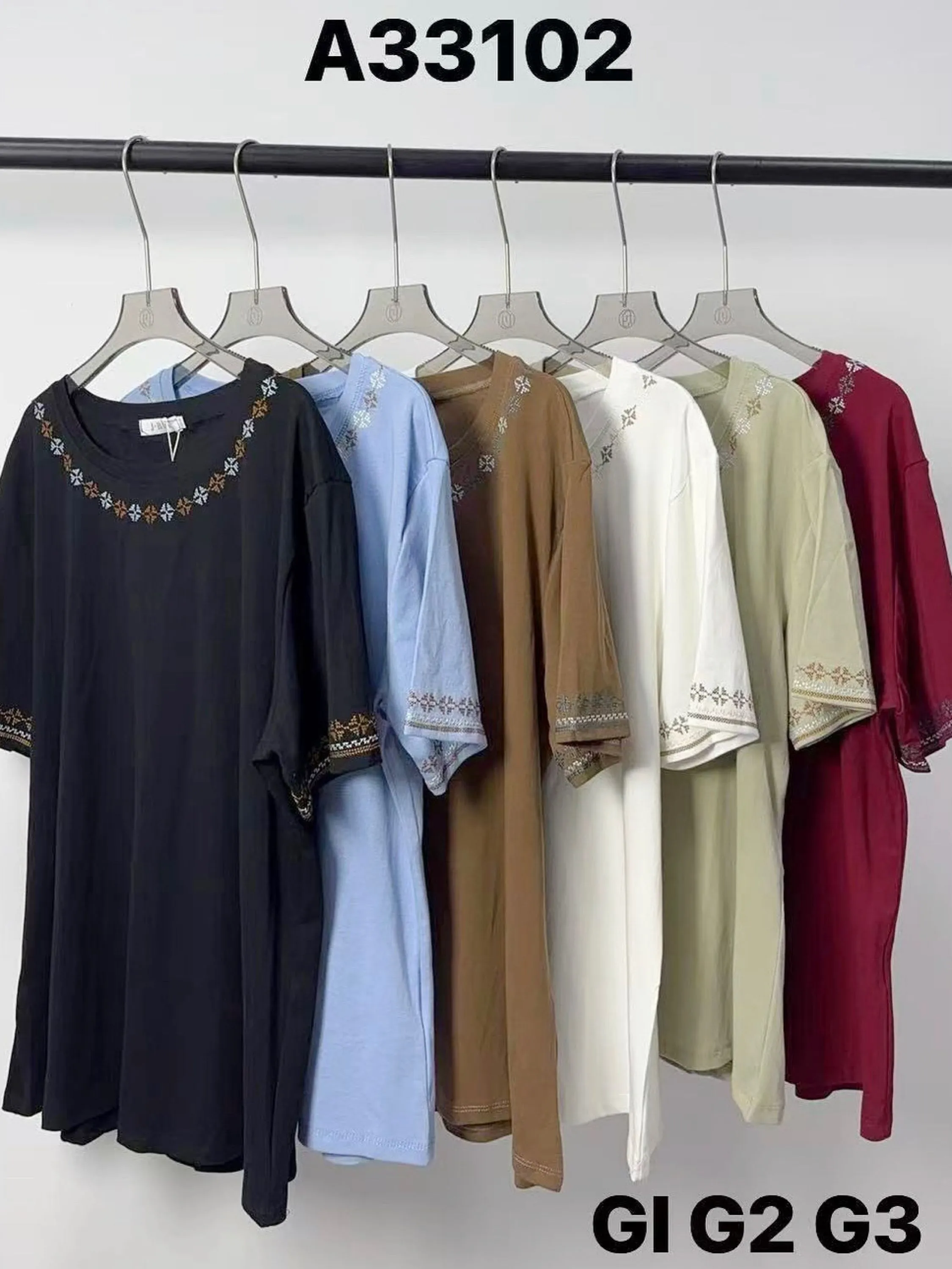 Blusa de algodão com bordado (plus )importado pedro ji