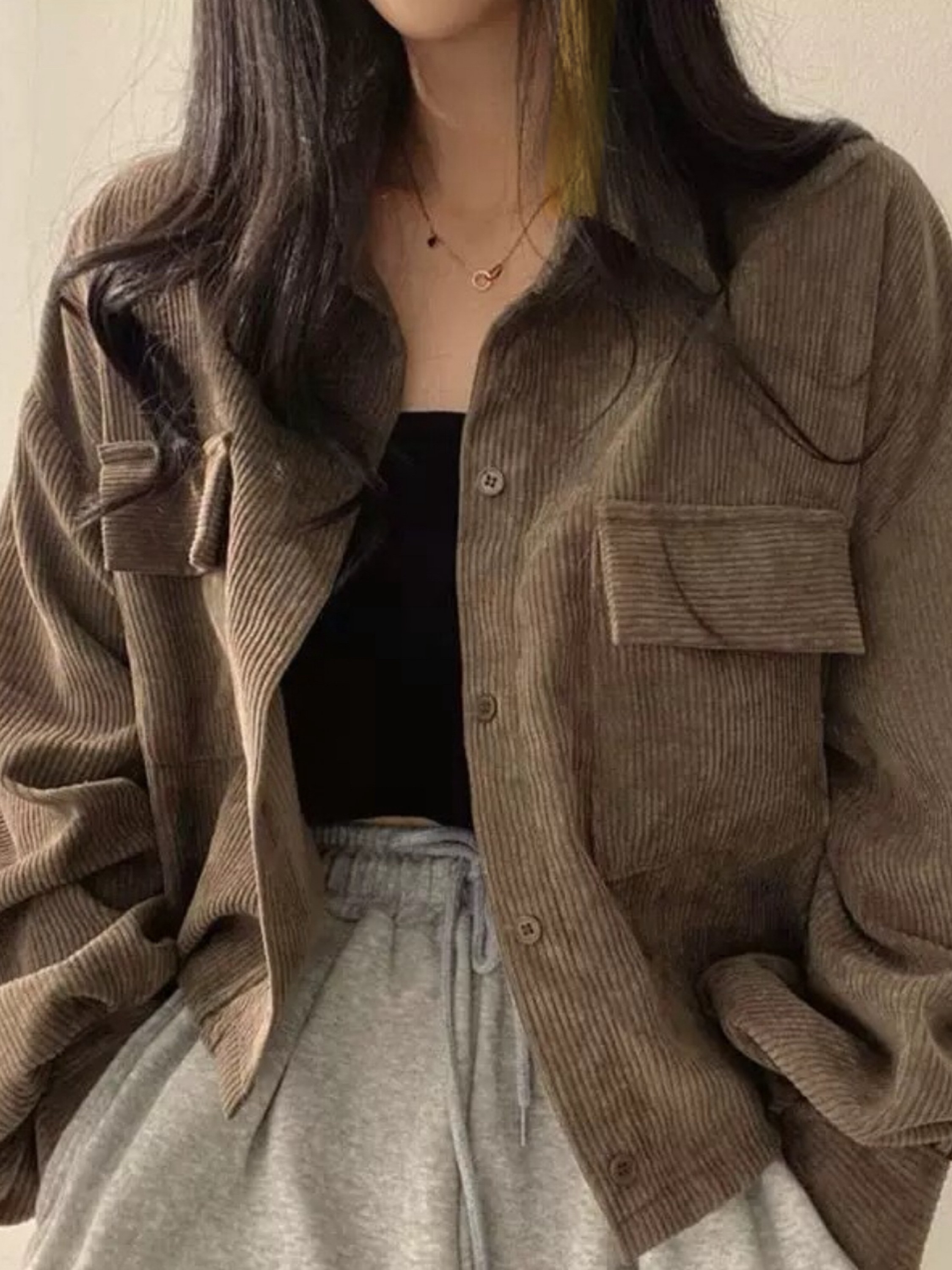 Casaco de veludo com bolso importado pedro ji