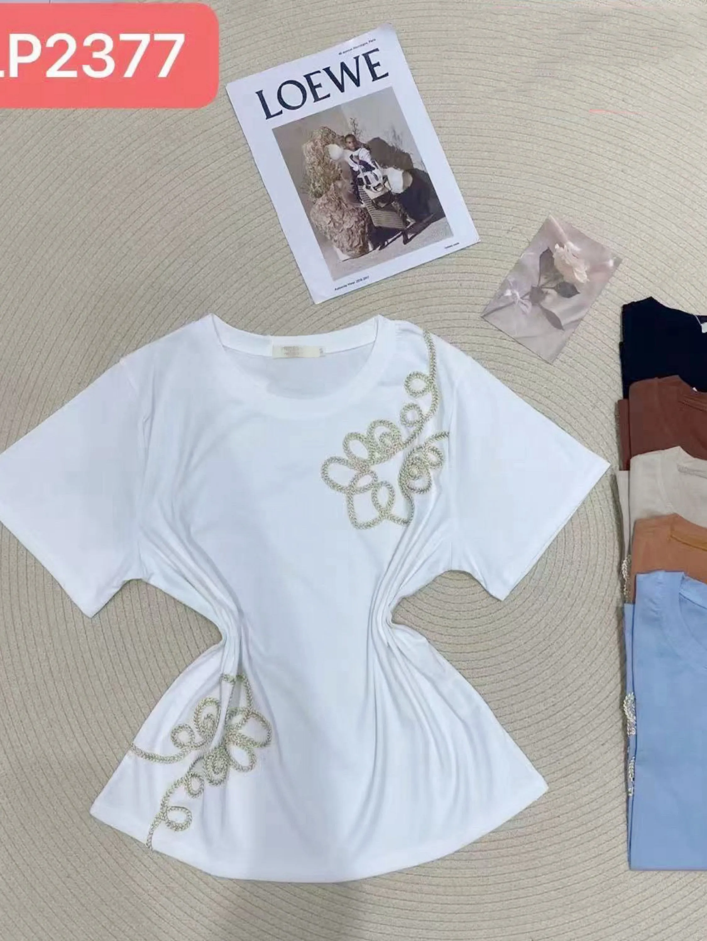 Blusa de algodão com bordado (Plus ) importado pedro ji