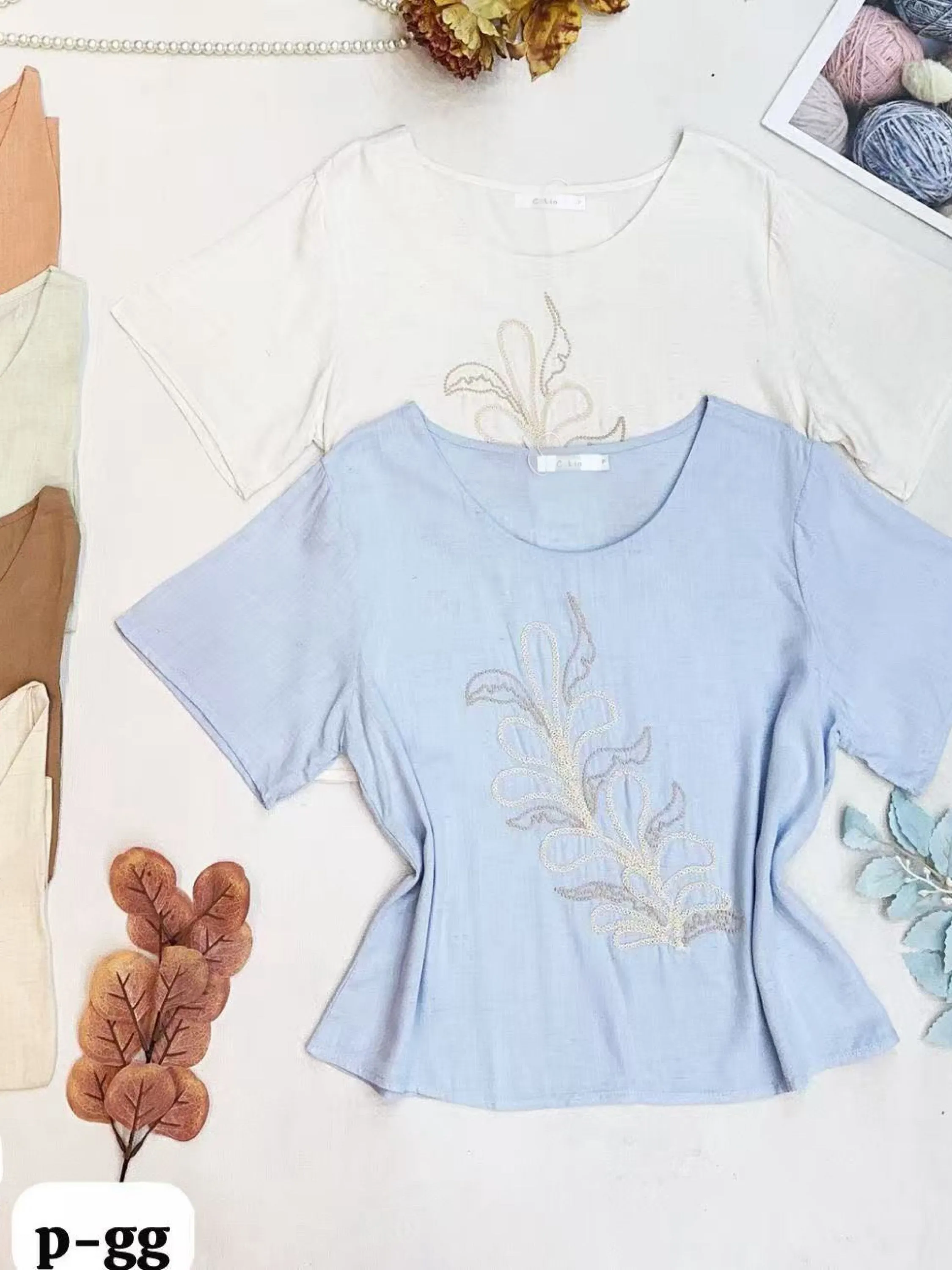 Blusa de linho com bordado importado pedro ji