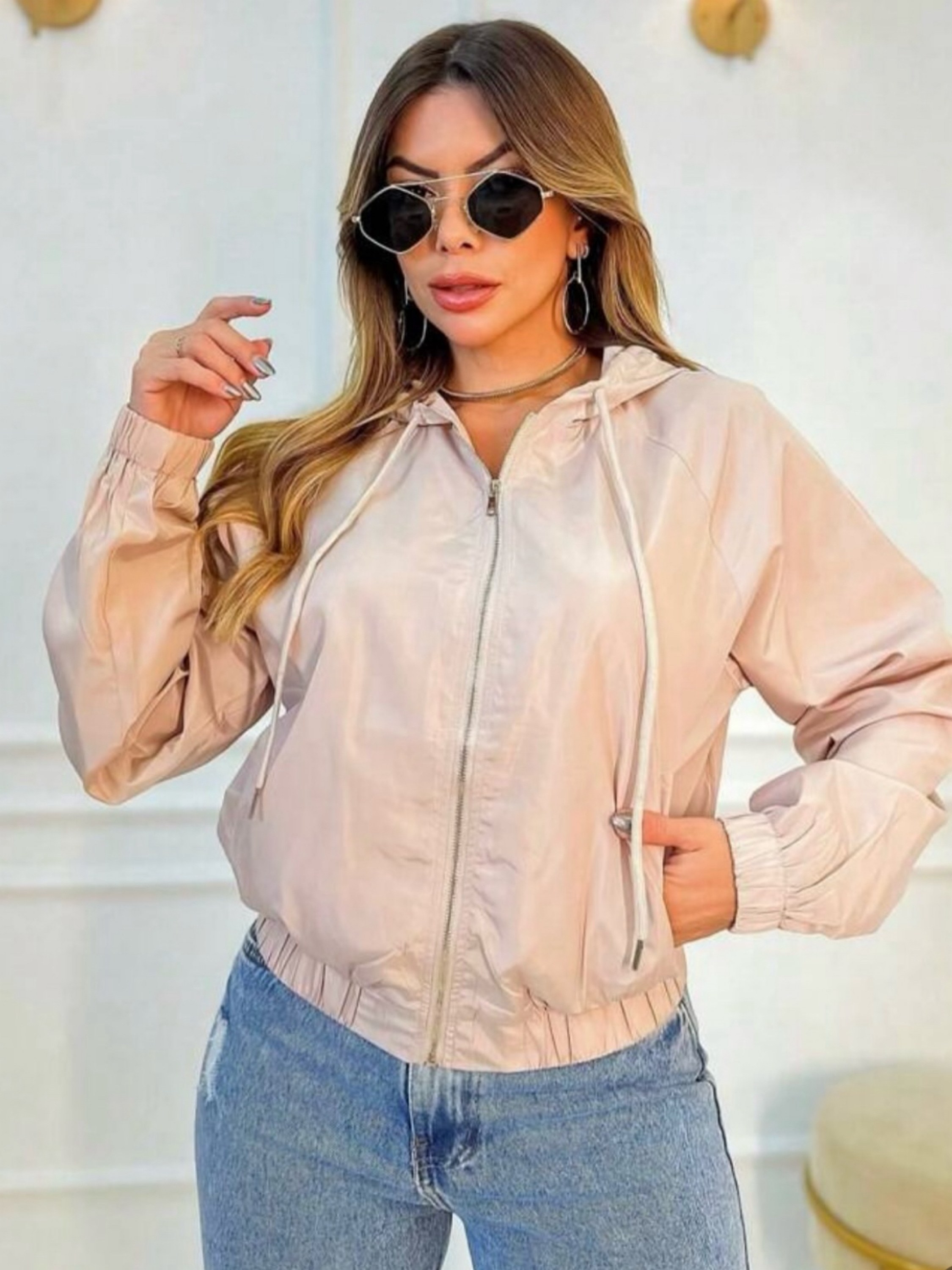 Casaco de corta vento com forro importado pedro ji