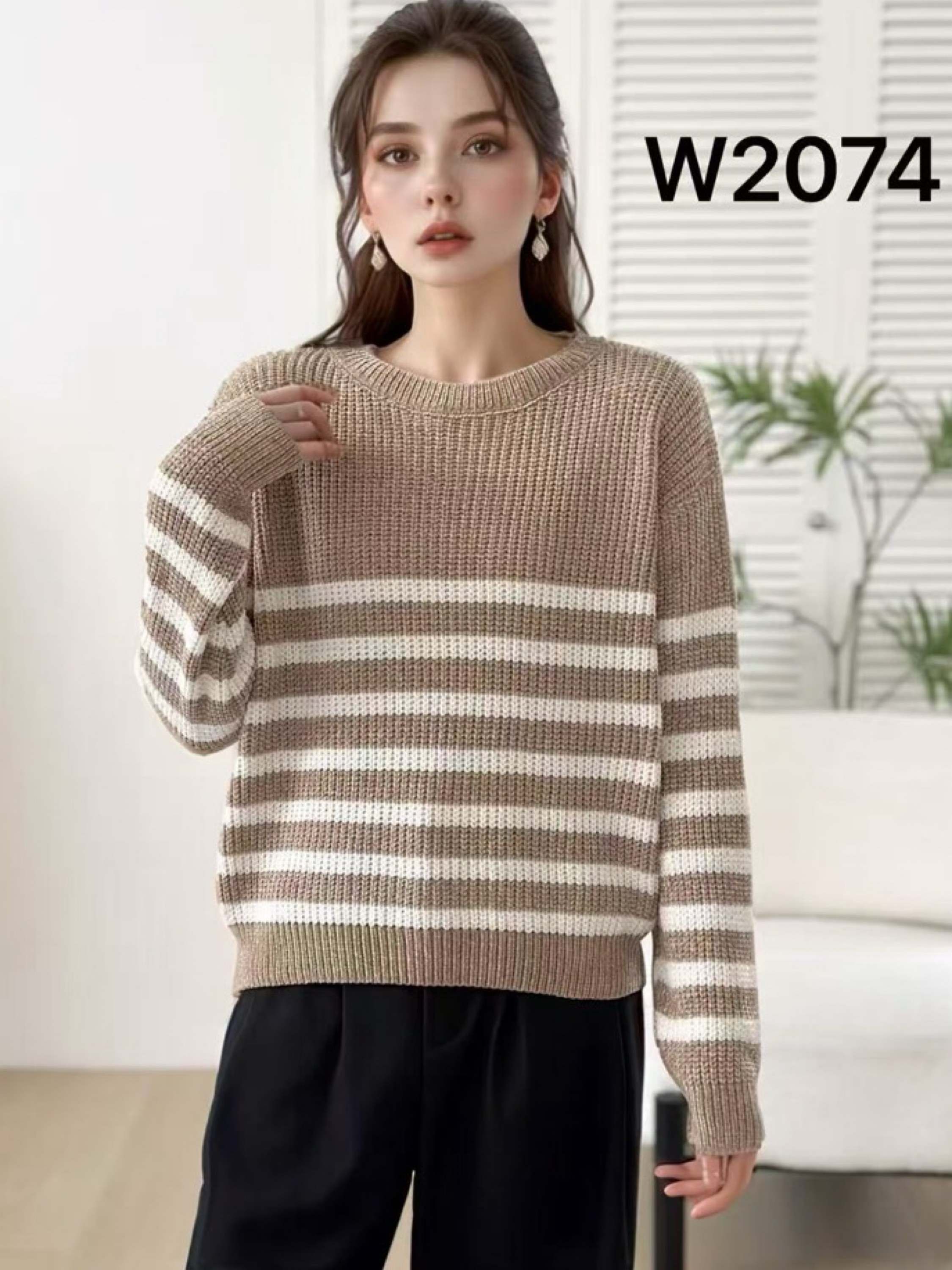 Blusa de listrada chenile importado pedro ji