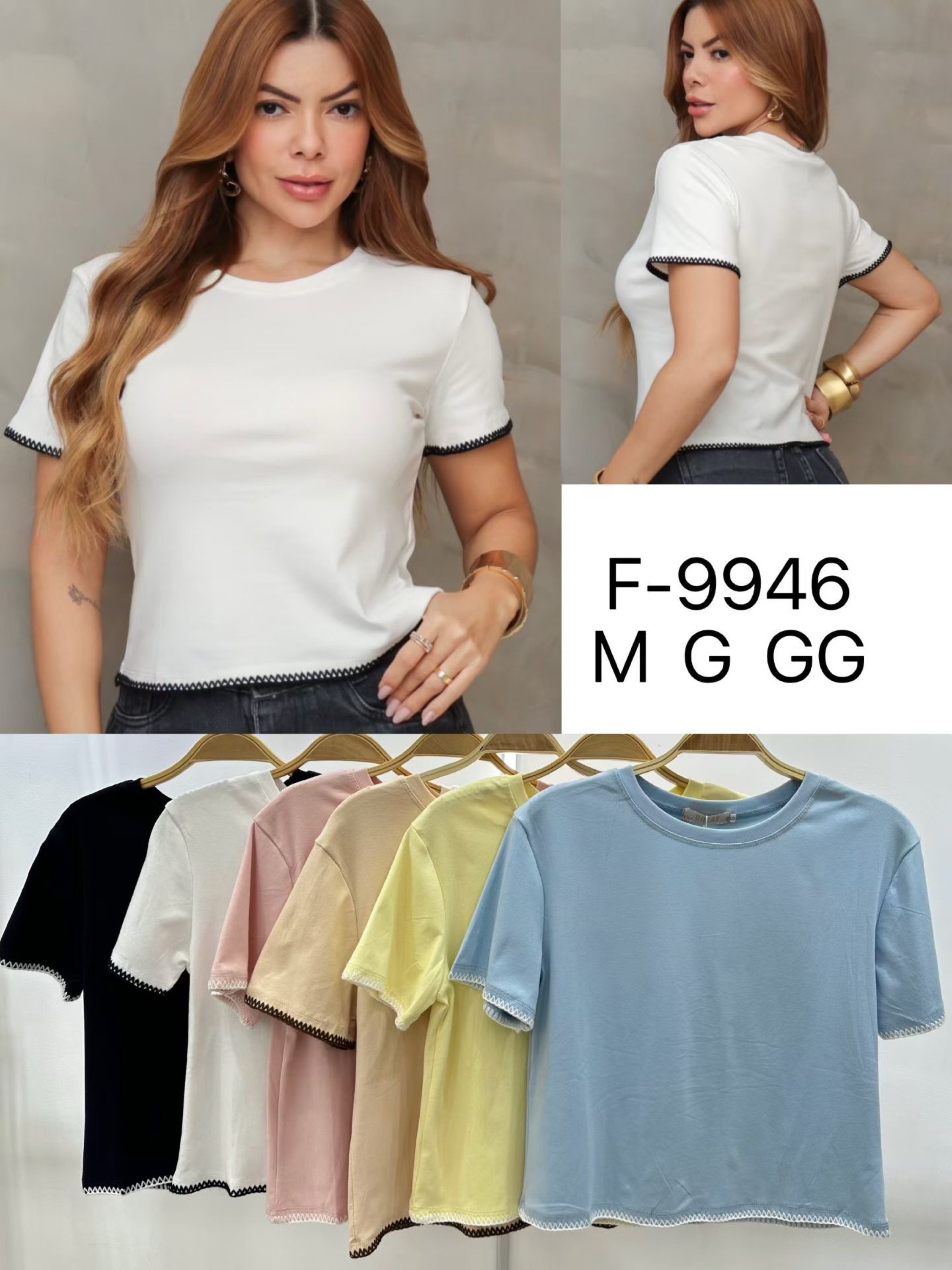Blusa de cropped algodão com bordado importado Pedro ji