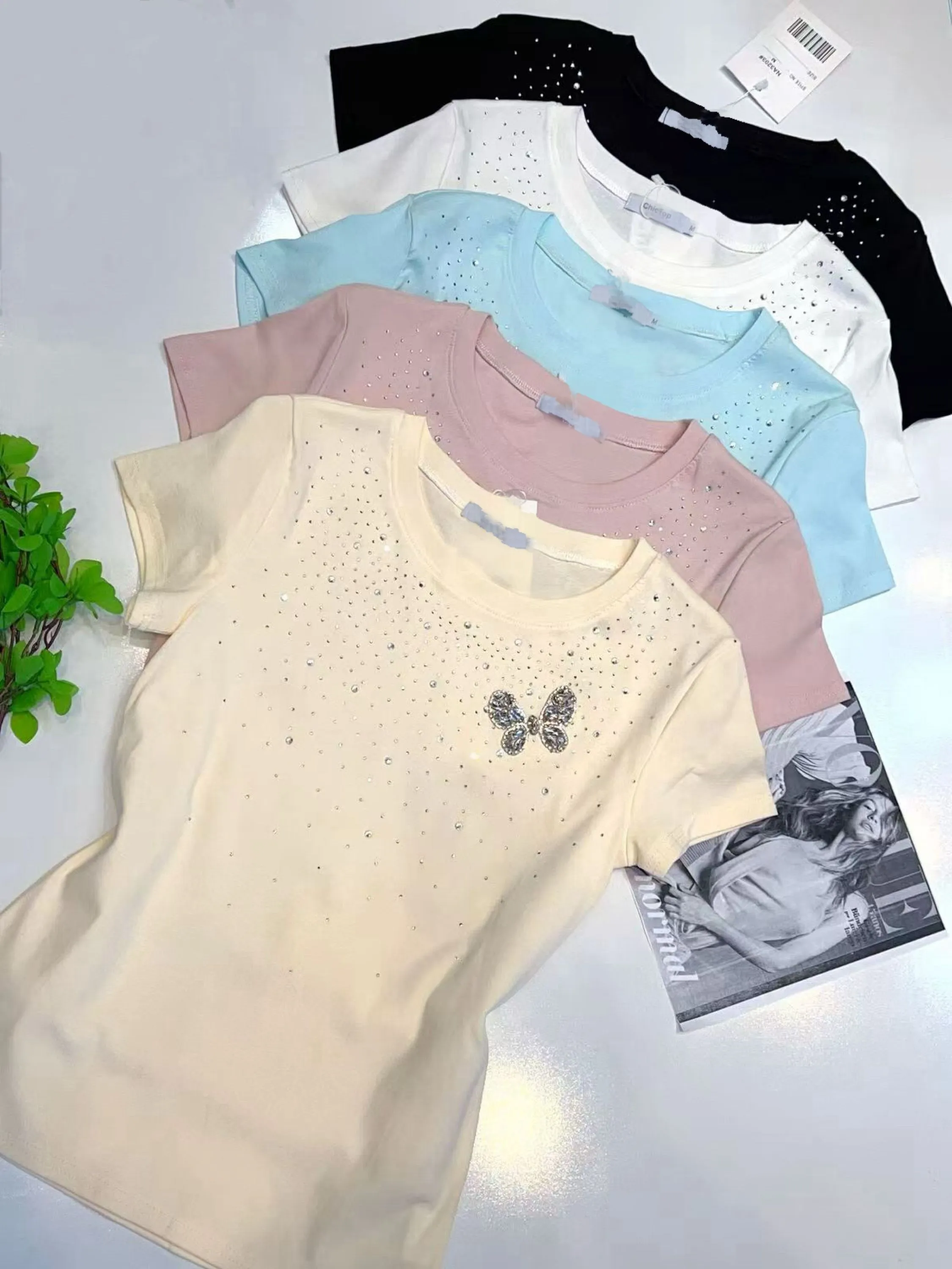 Blusa de algodão com brilho importado pedro ji