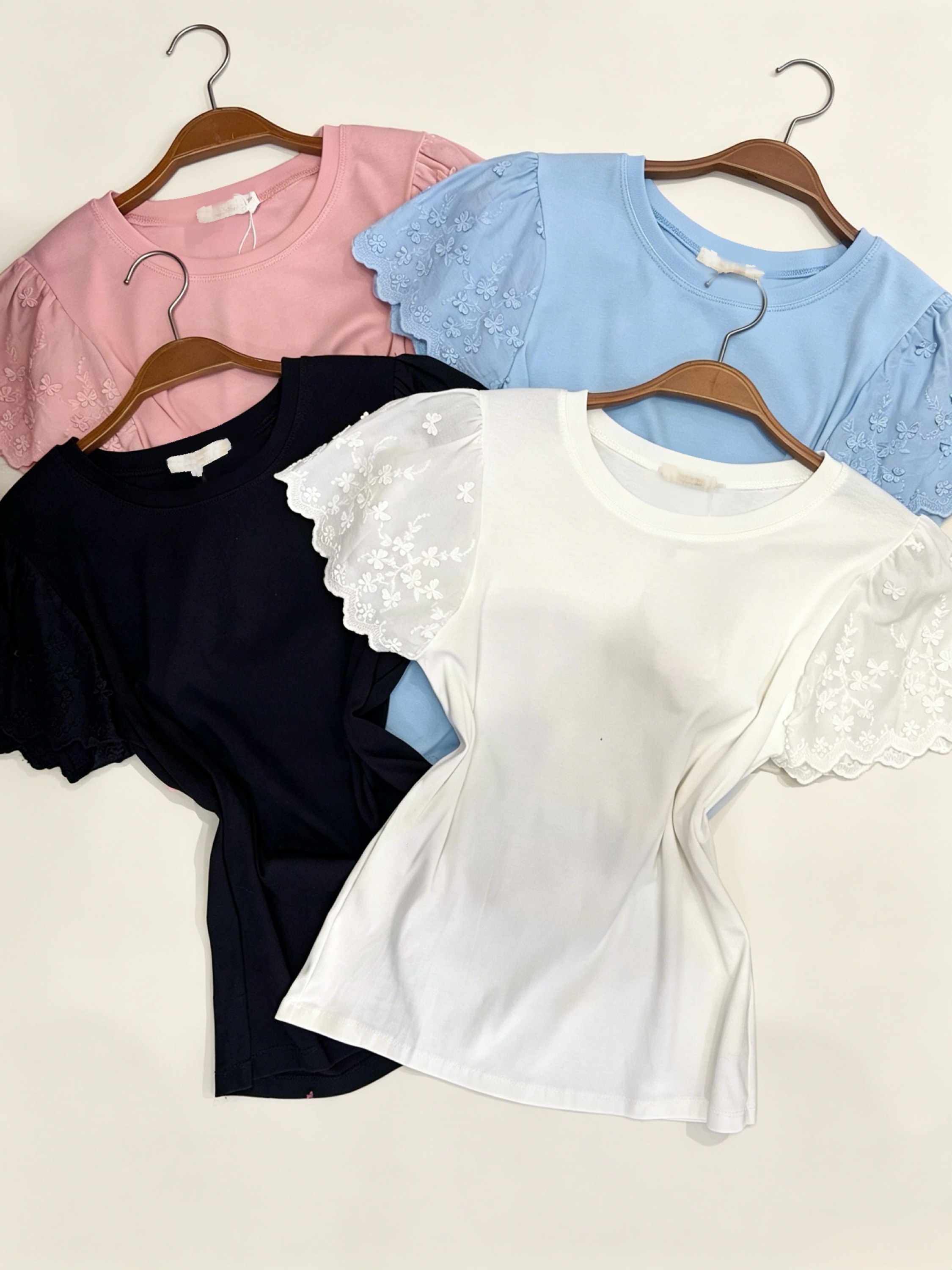 Blusa de algodão manga com leise importado pedroji