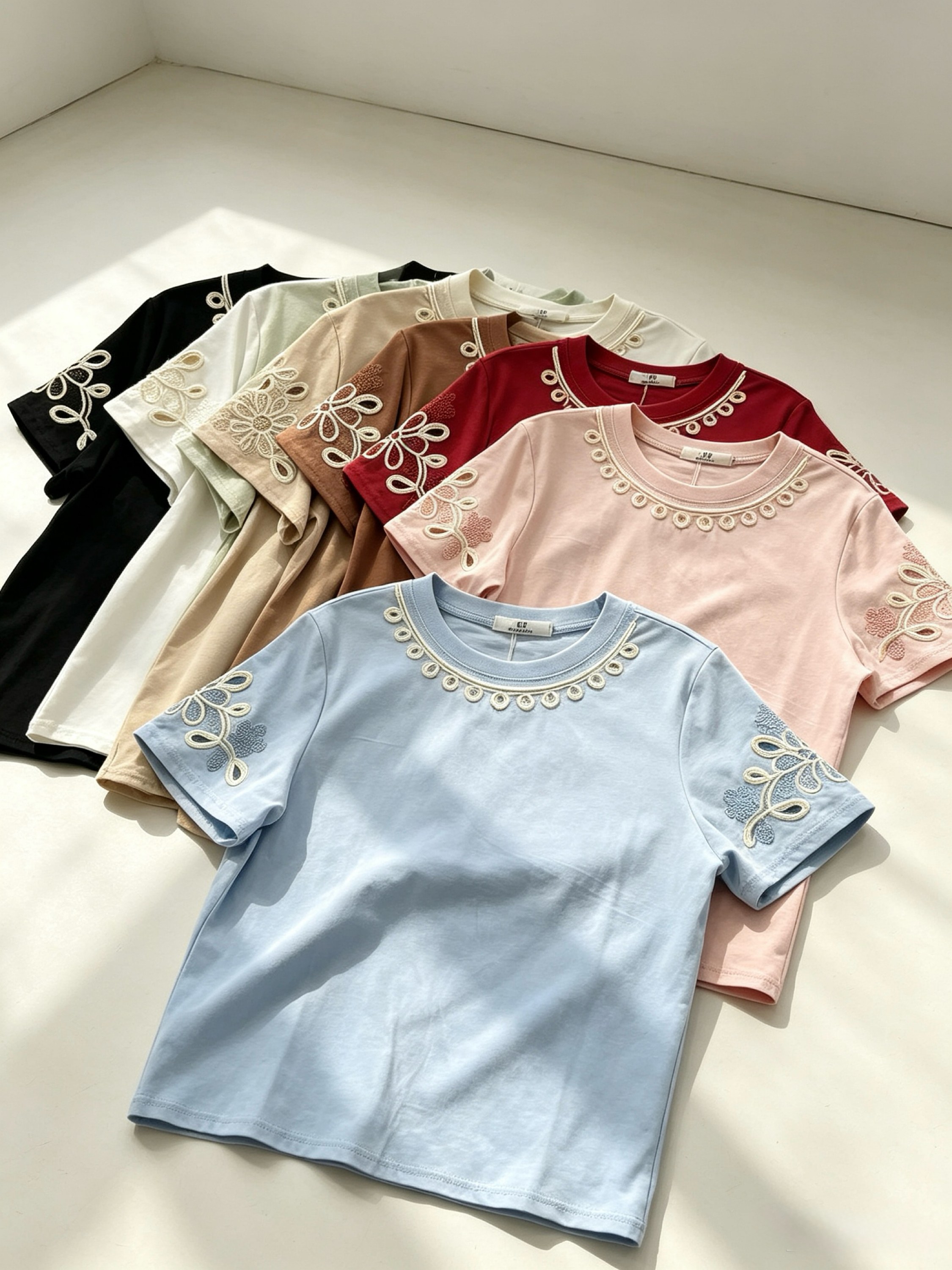 Blusa de algodão com bordado importado Pedro ji