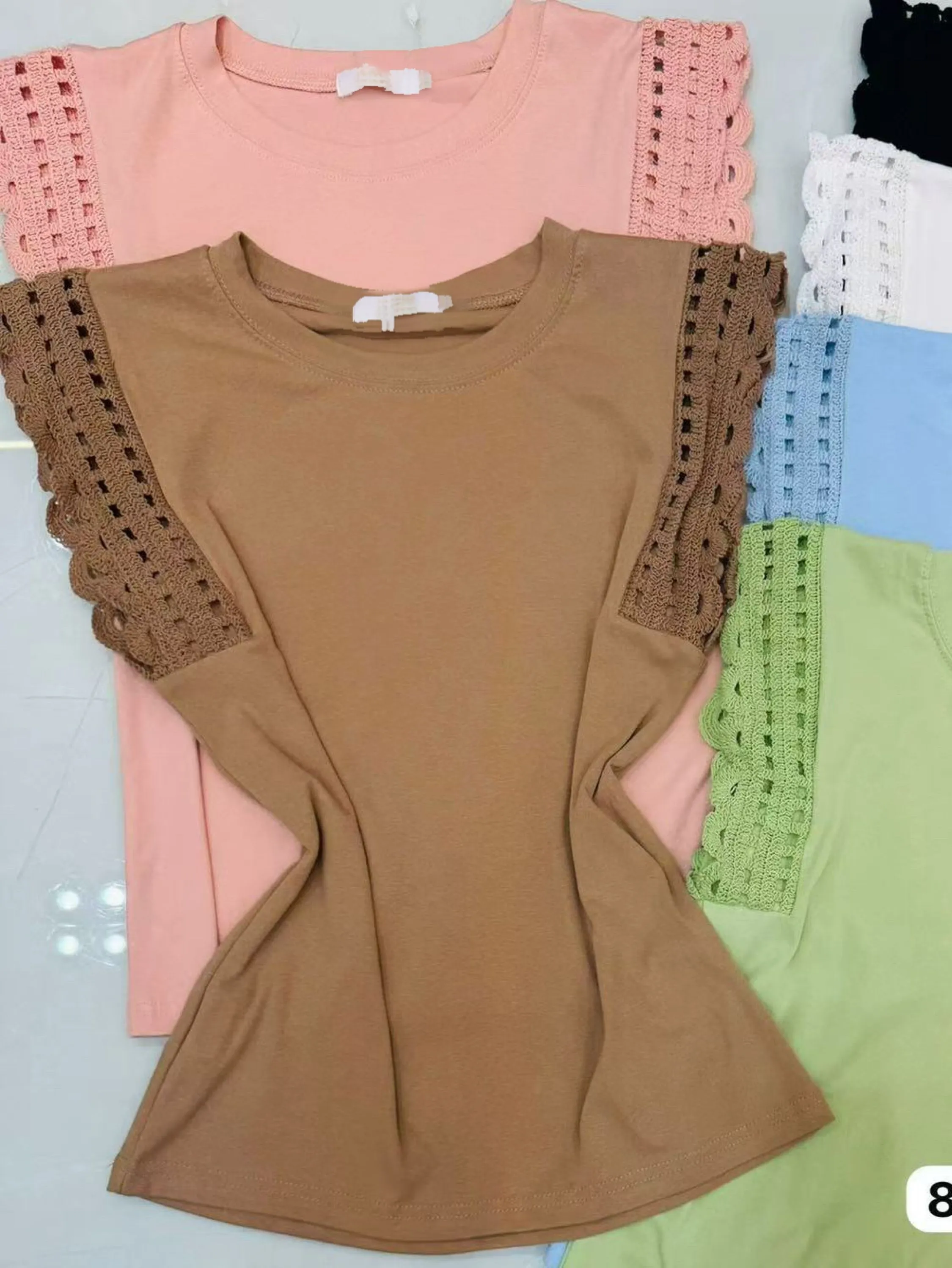 Blusa de algodão manga com bordada importado pedro ji