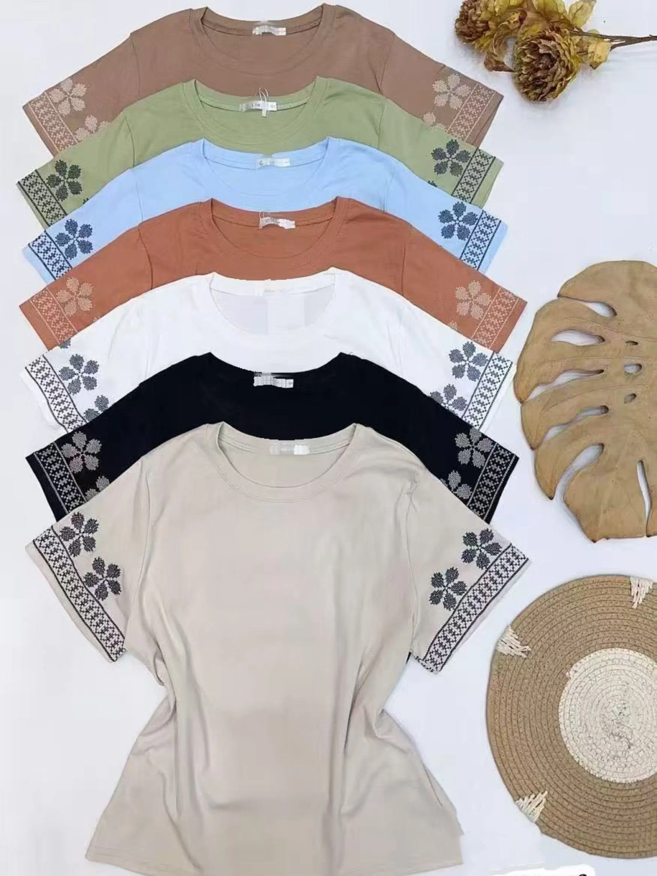Blusa de algodão com bordado (plus ) importado pedro ji