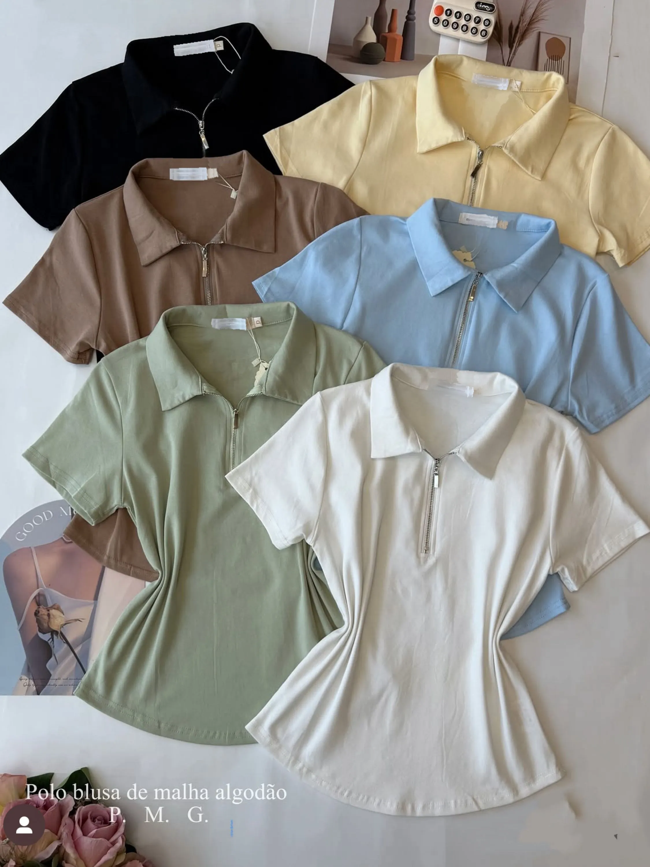 Blusa de polo algodão importado pedro ji