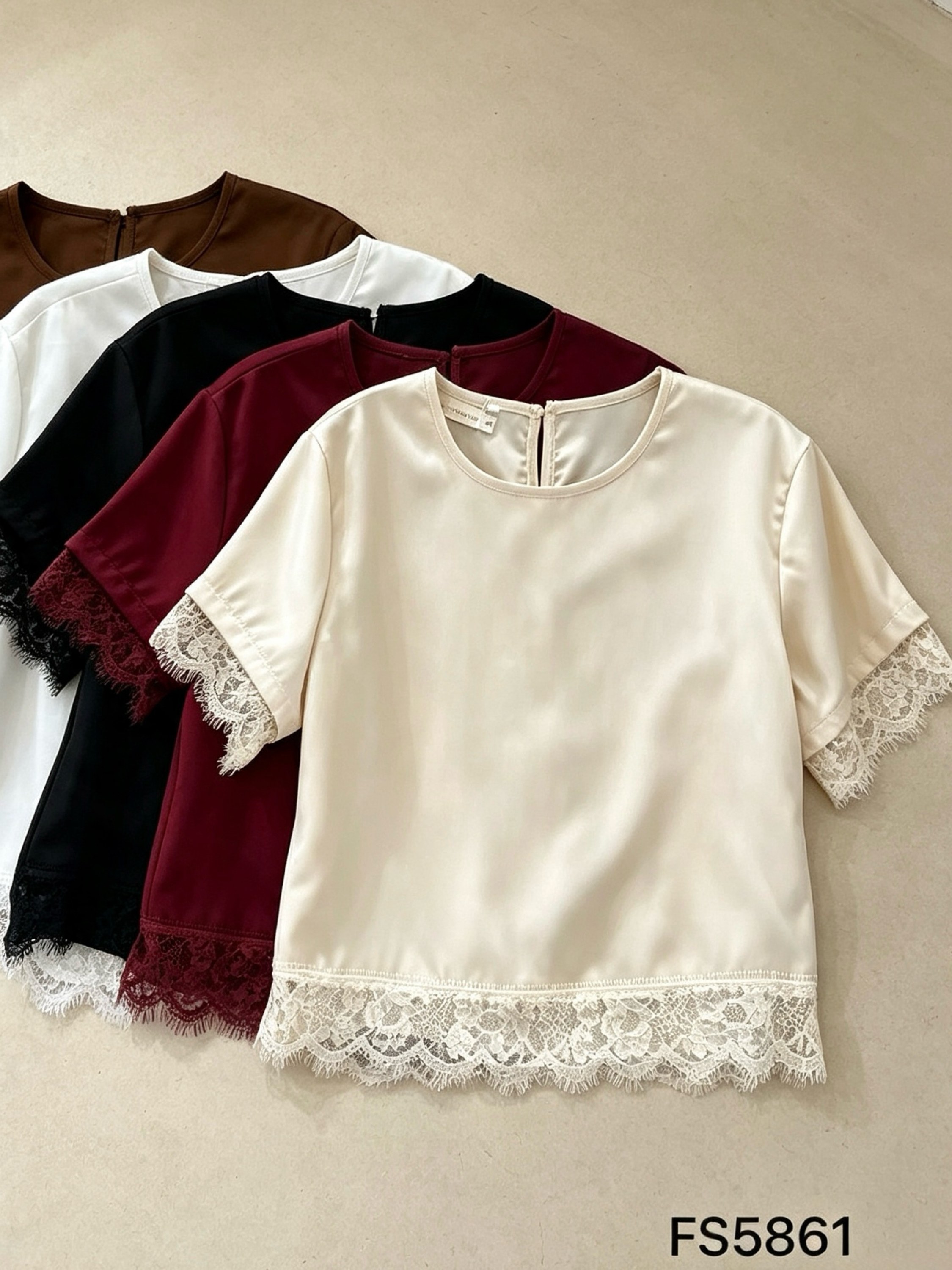Blusa de cropped cetim com renda importado Pedro ji