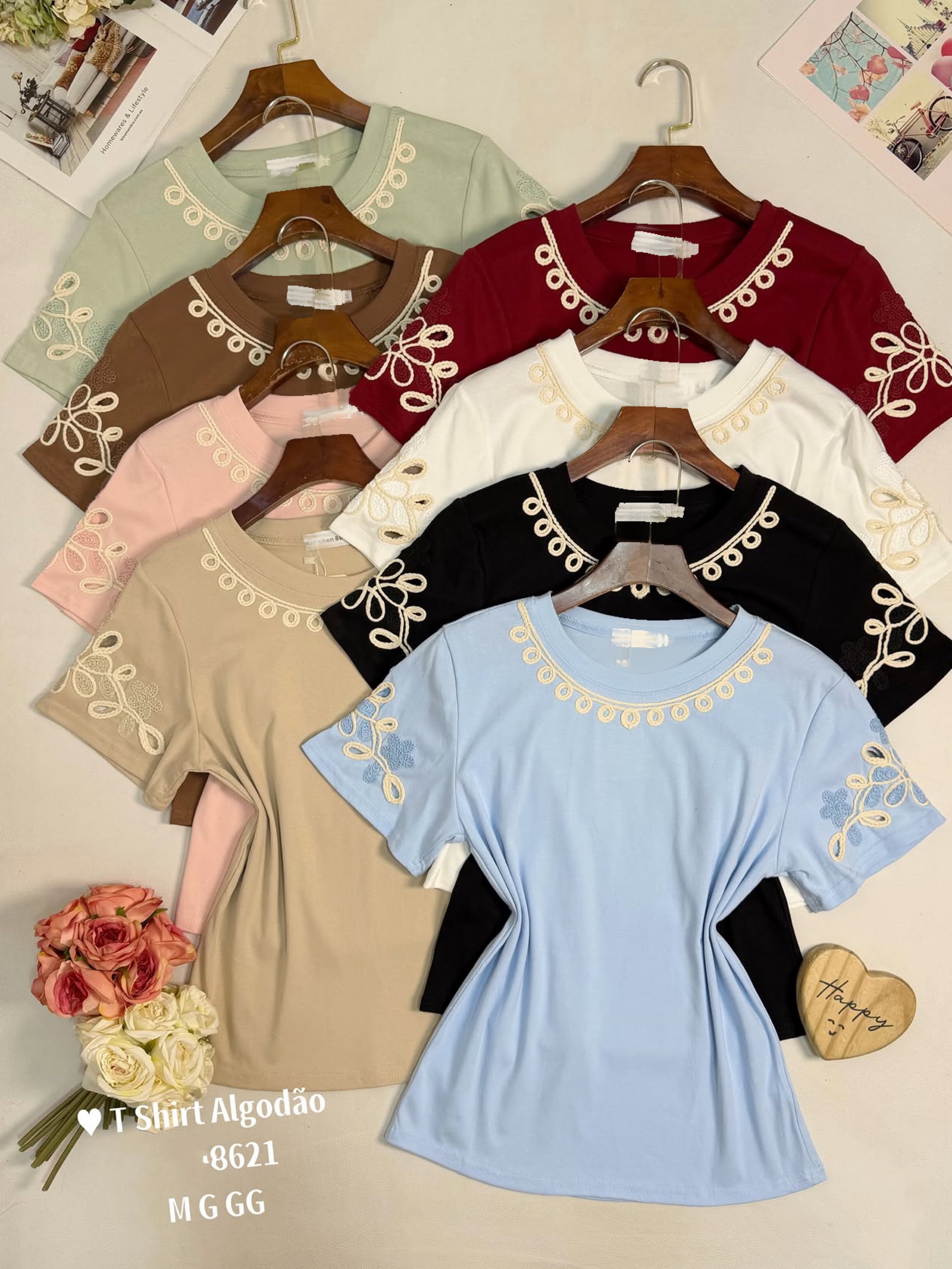 Blusa de algodão com bordado importado Pedro ji