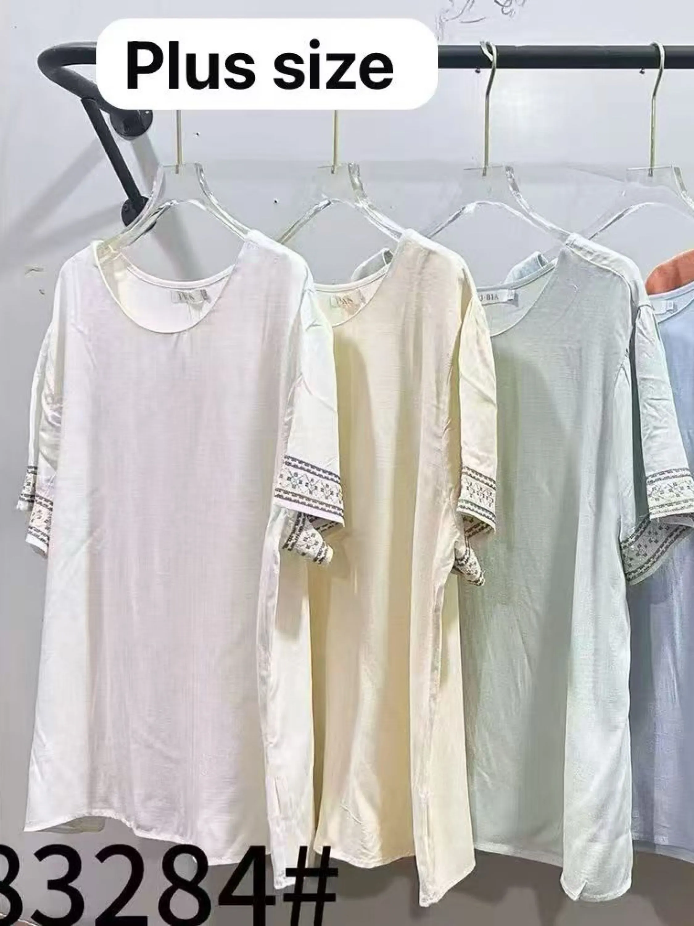 Blusa de linho (plus ) manga com bordado importado pedro ji