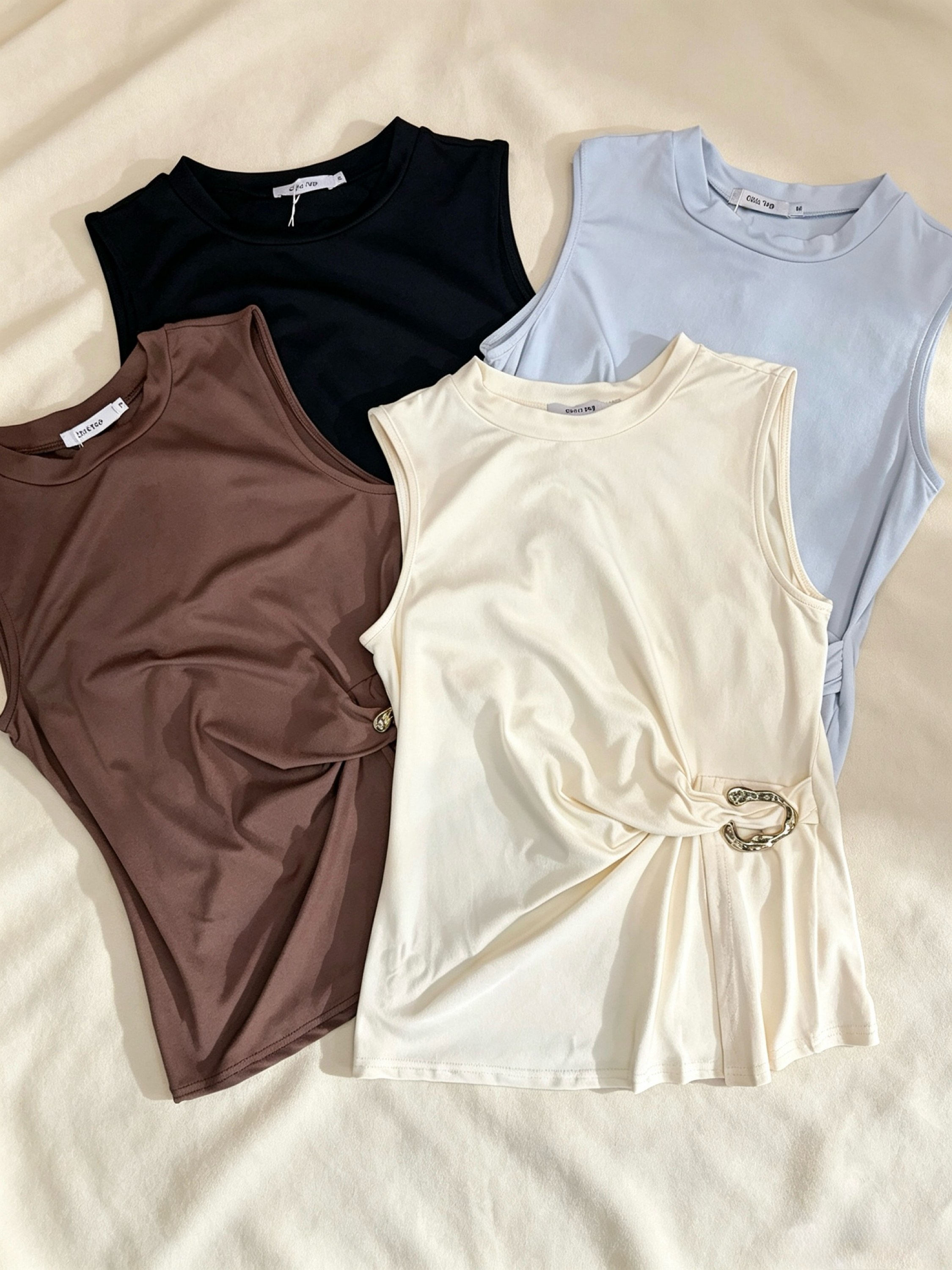 Blusa de poliamida elastano com fivela importado Pedro ji