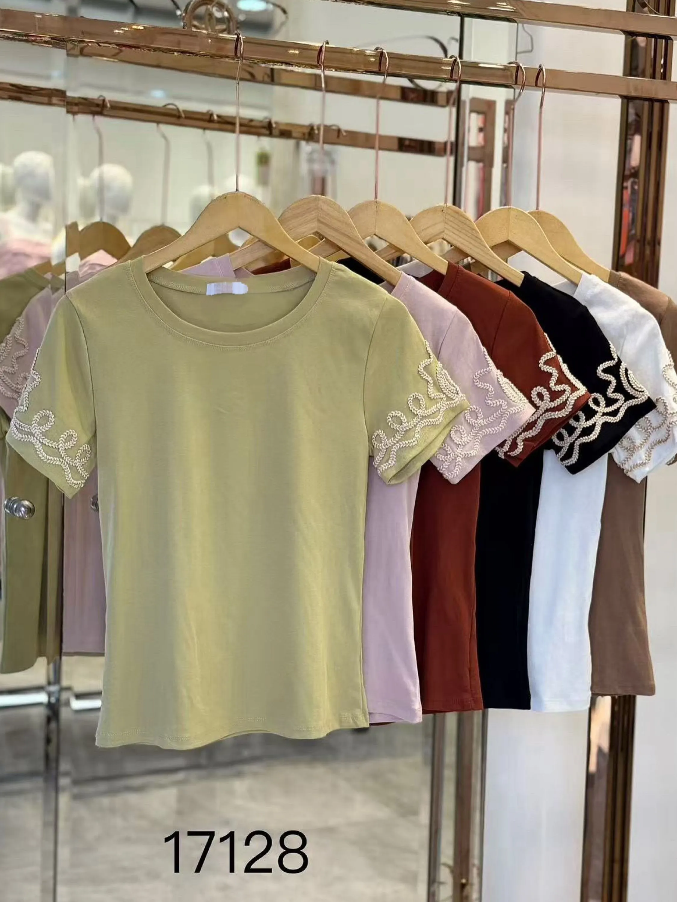 Blusa de algodão com bordado importado pedro ji