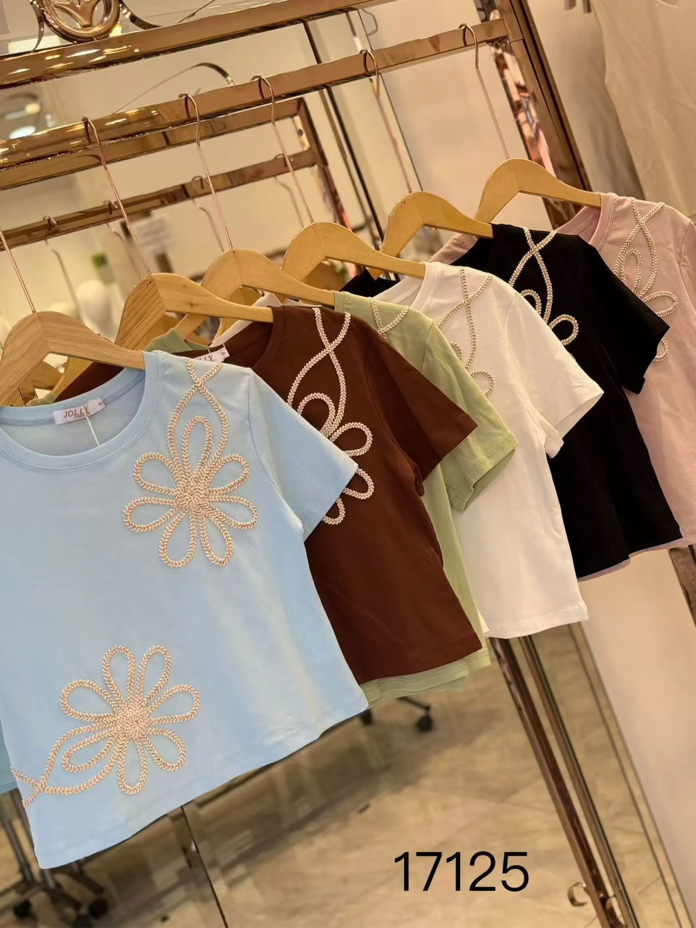 Blusa de cropped algodão com bordado importado pedro ji