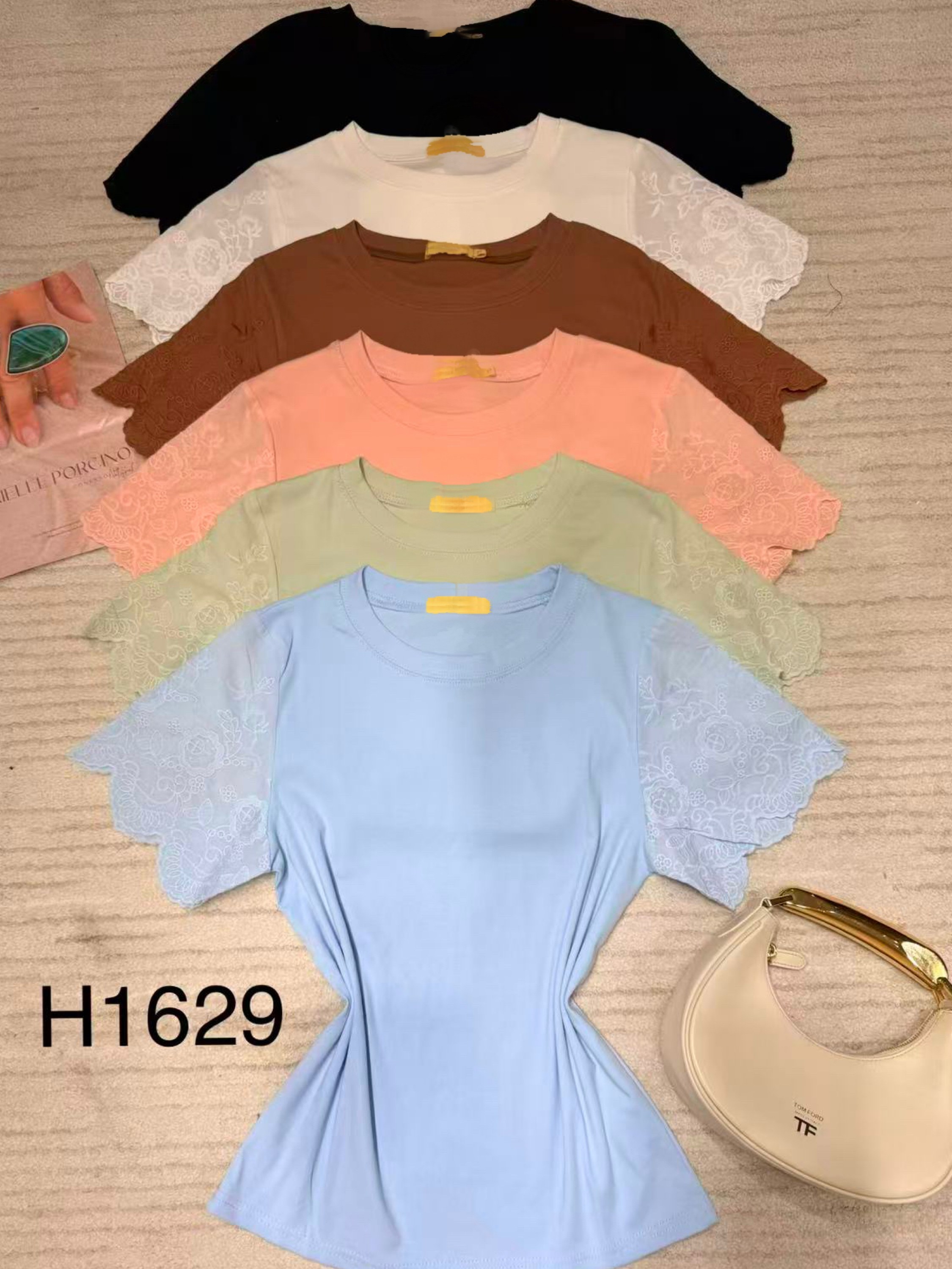 Blusa de algodão manga com leise importado pedro ji
