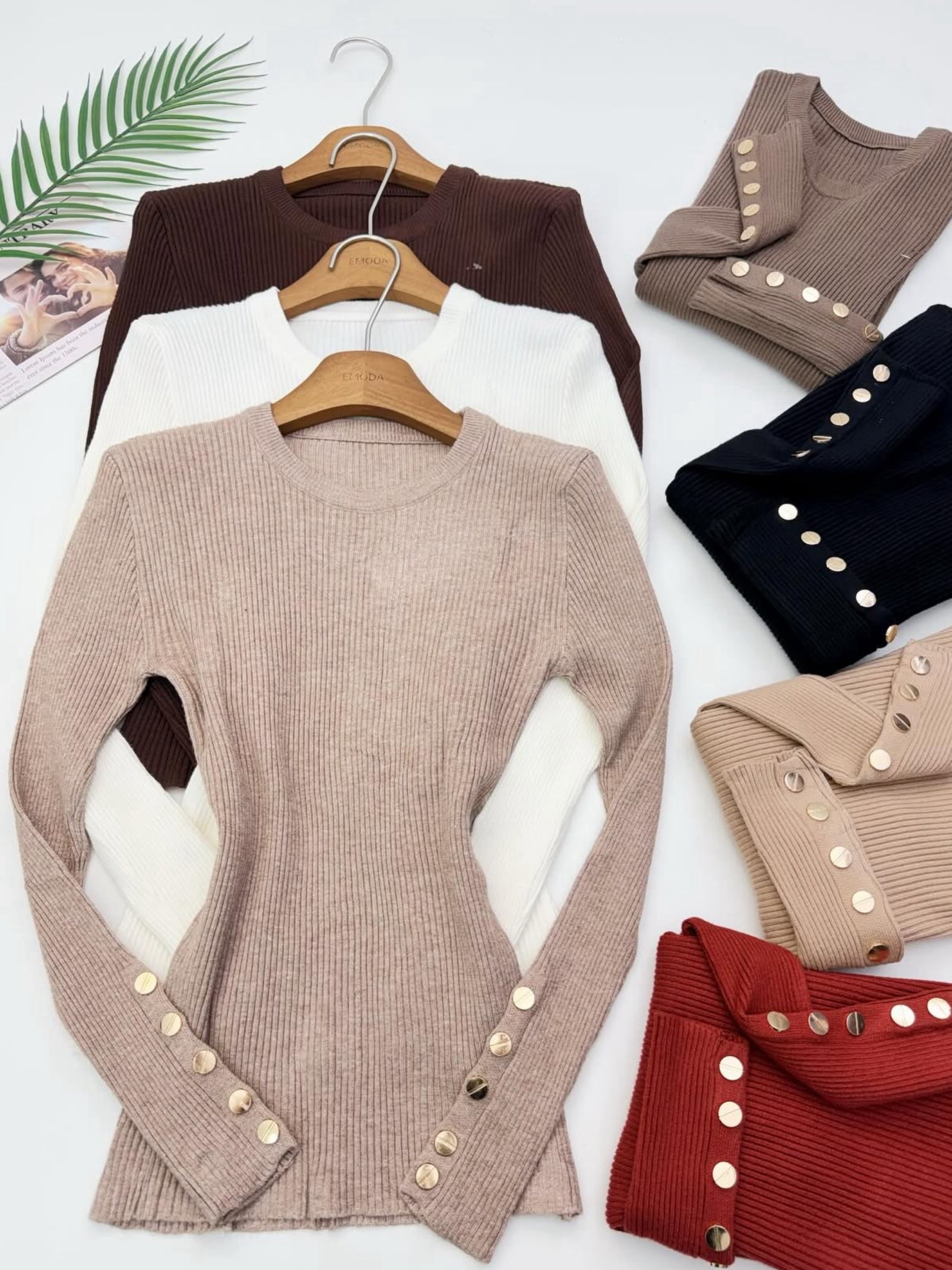 Blusa de modal manga com botão importado pedro ji