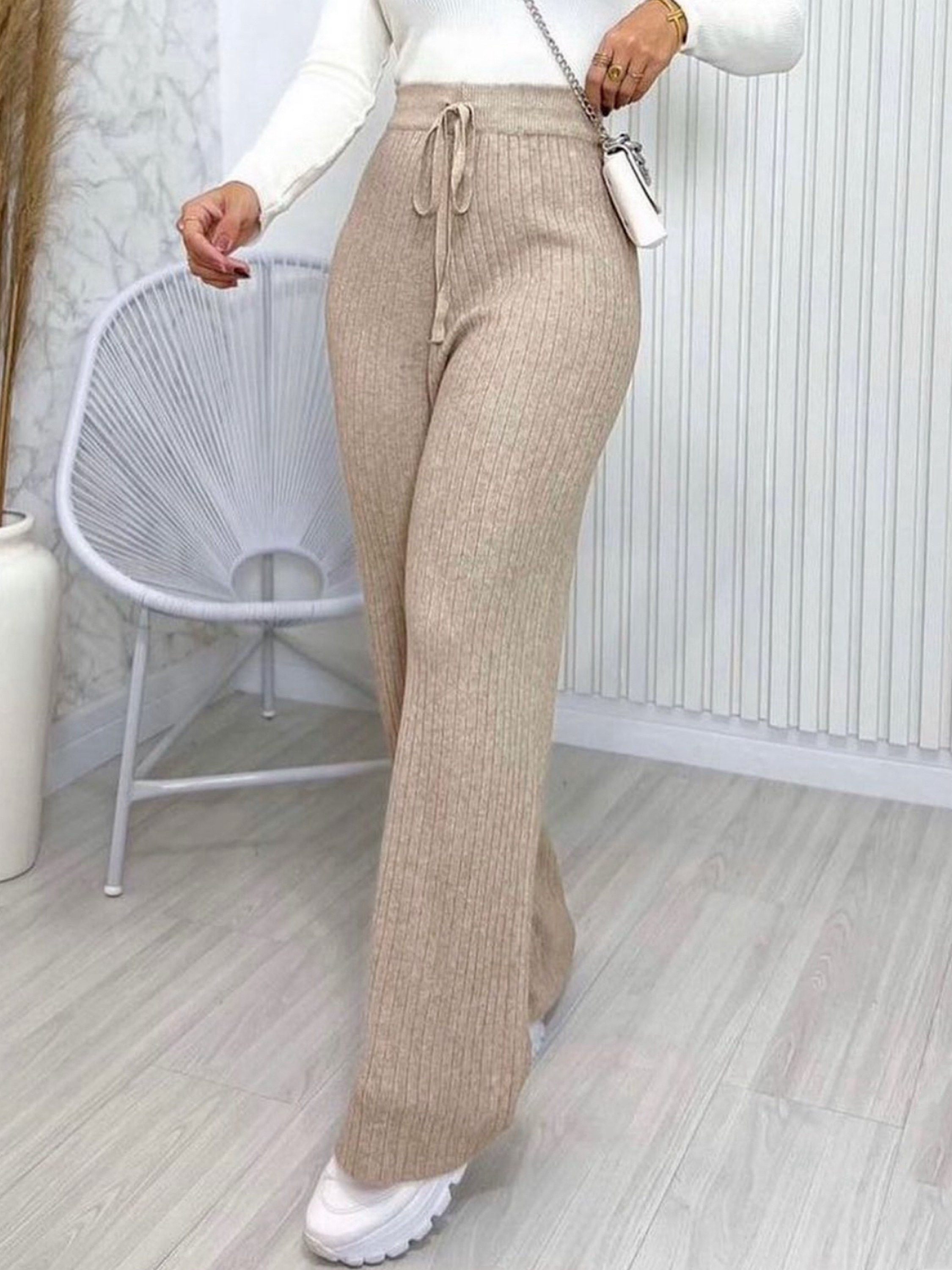 Calça de canelada modal importado pedro ji