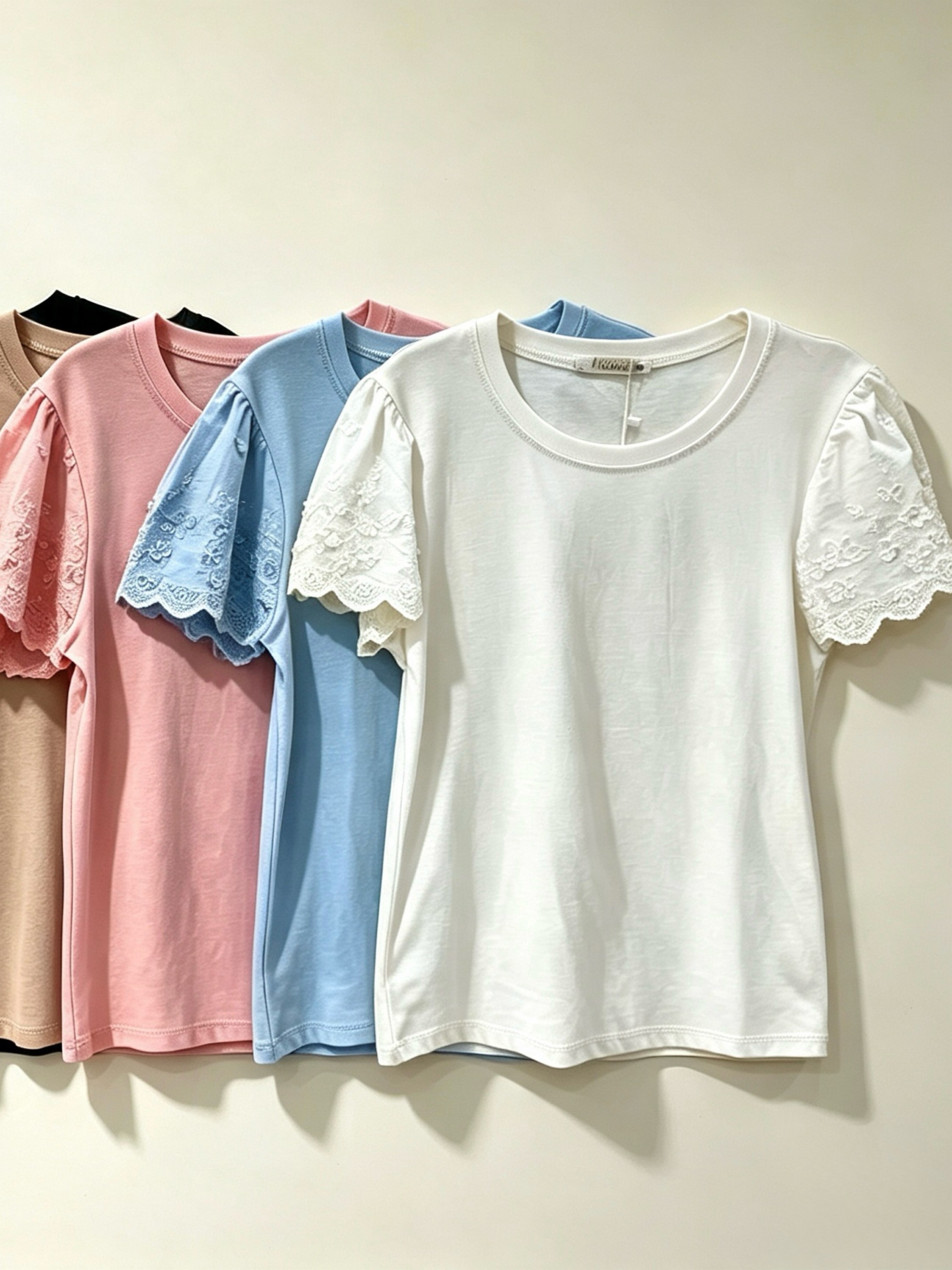 Blusa de algodão manga com leise importado Pedro ji
