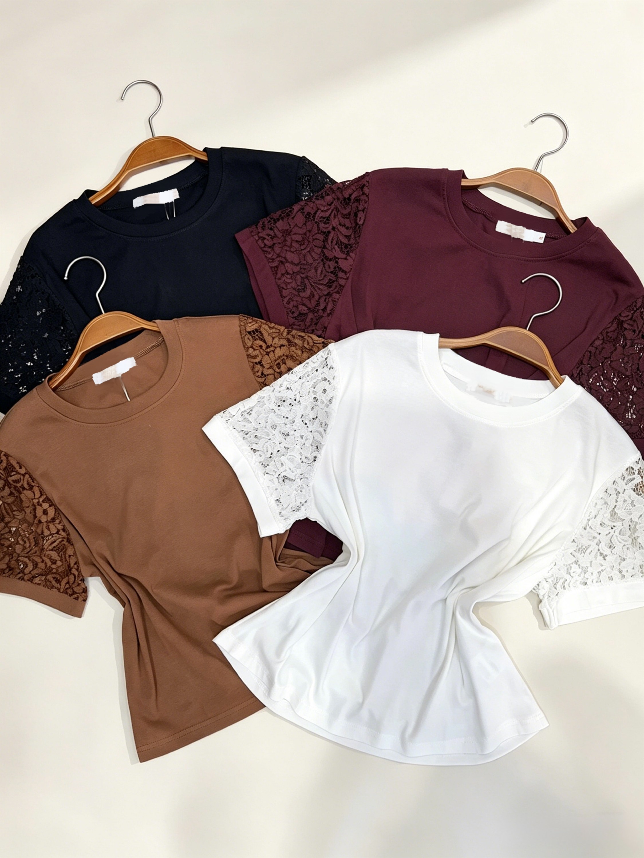 Blusa de algodão manga com renda importado Pedro ji
