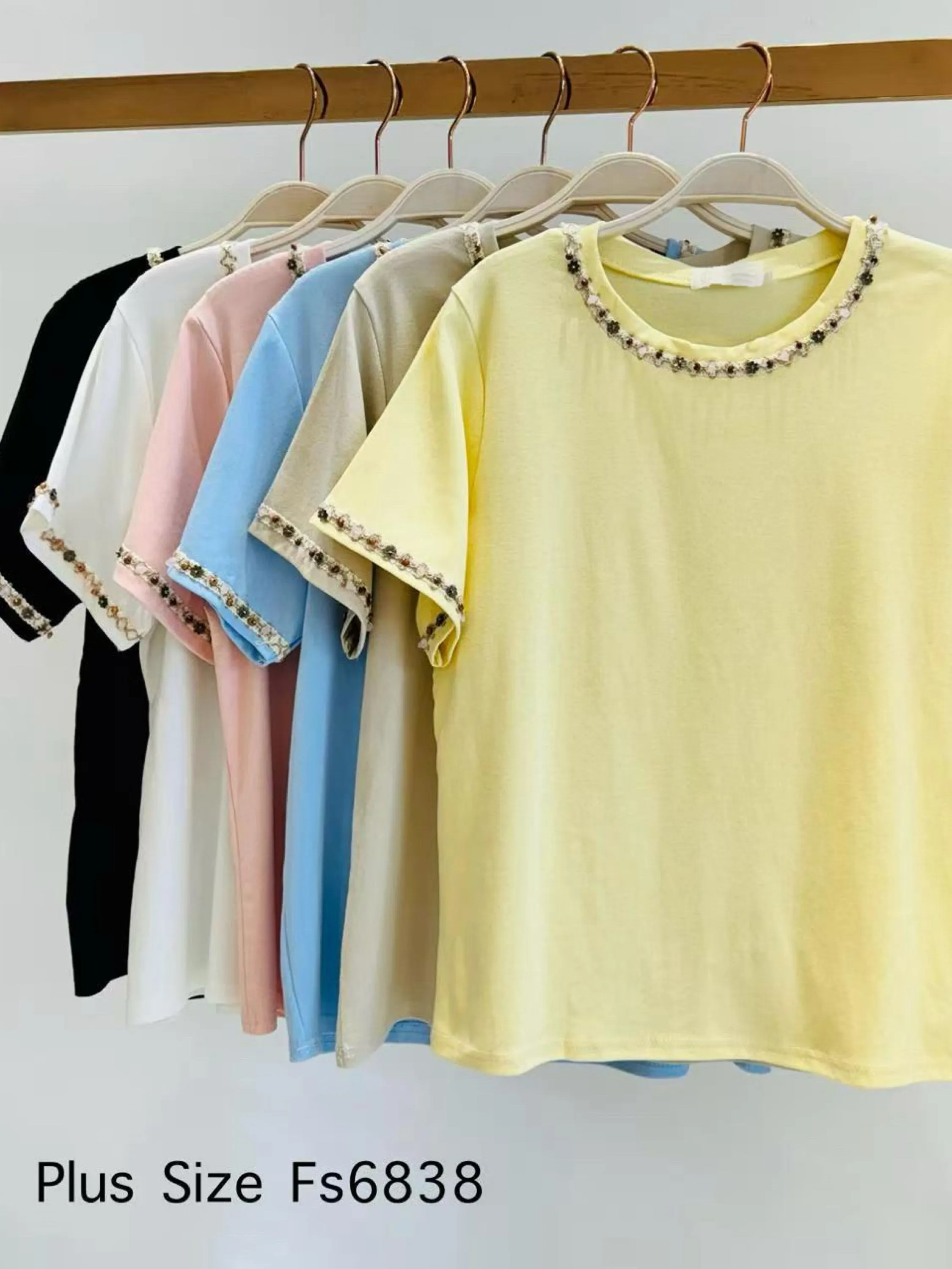 Blusa de algodão com bordado (plus ) importado pedro ji