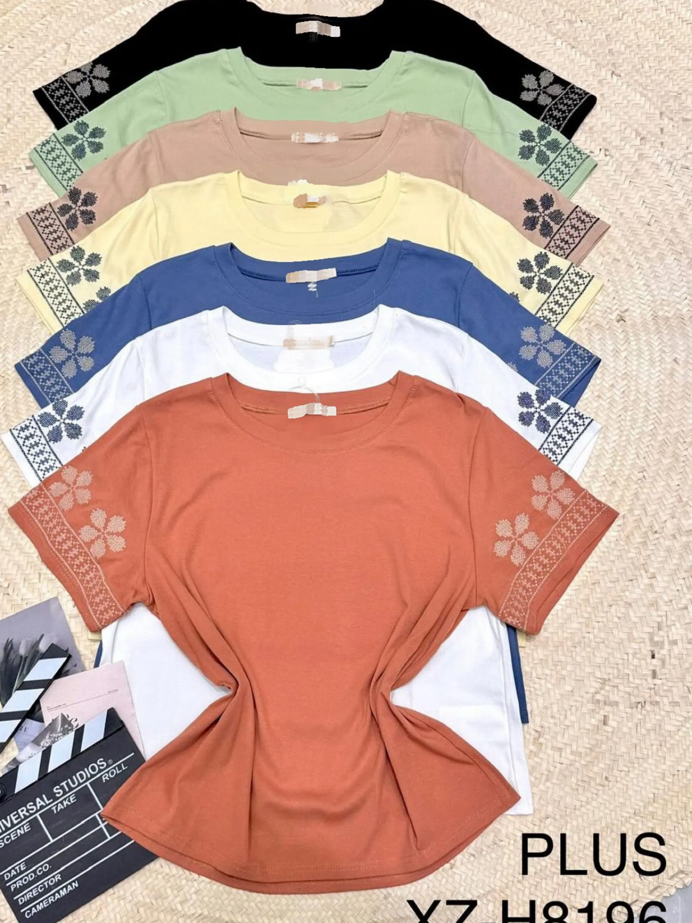Blusa de algodão com bordado (plus ) importado pedro ji