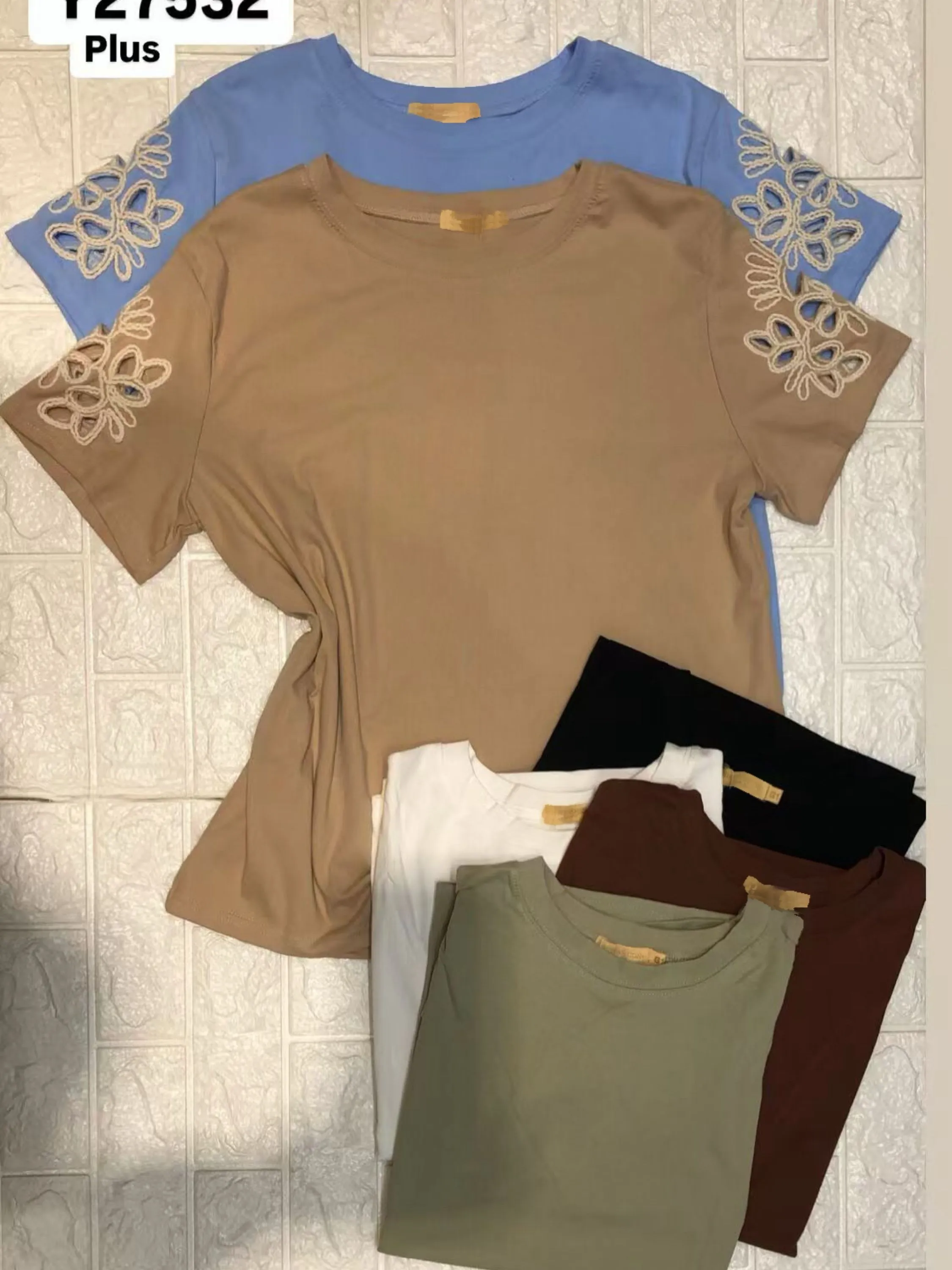 Blusa de plus (G1-G3) com bordado importado pedroji