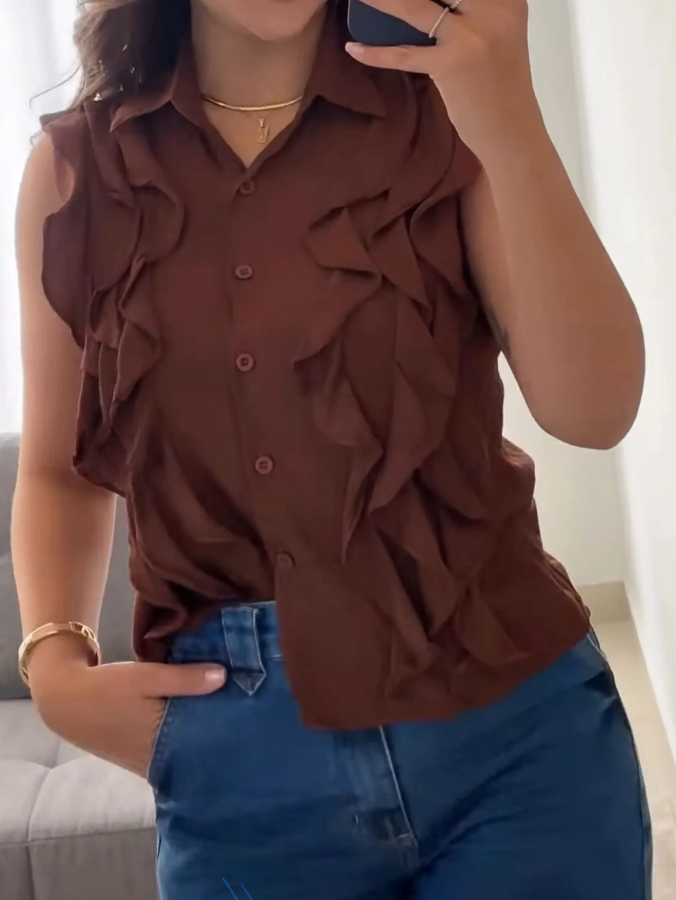 Blusa de babado importado pedro ji