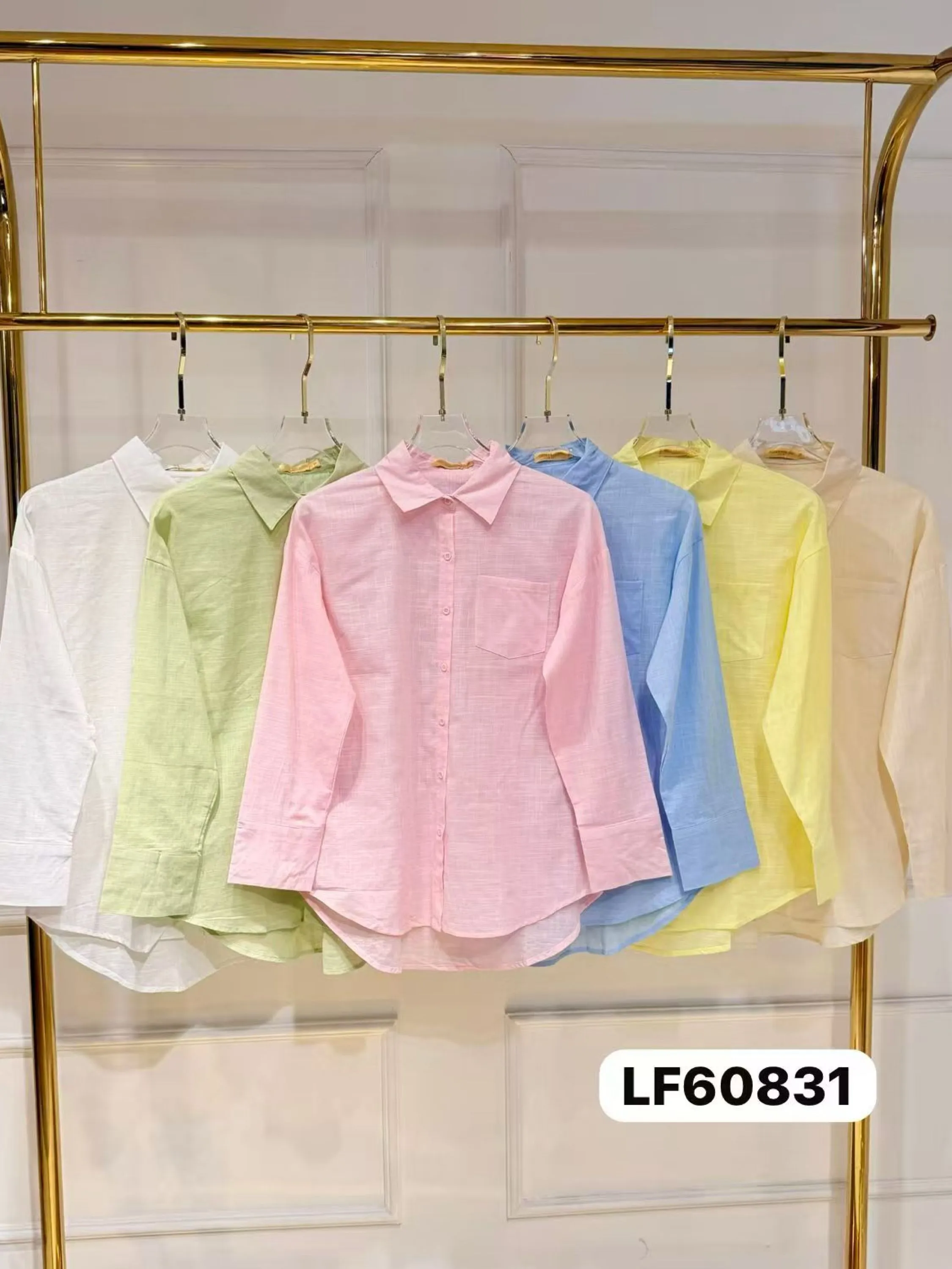 Blusa de camisa longa linho importado pedro ji