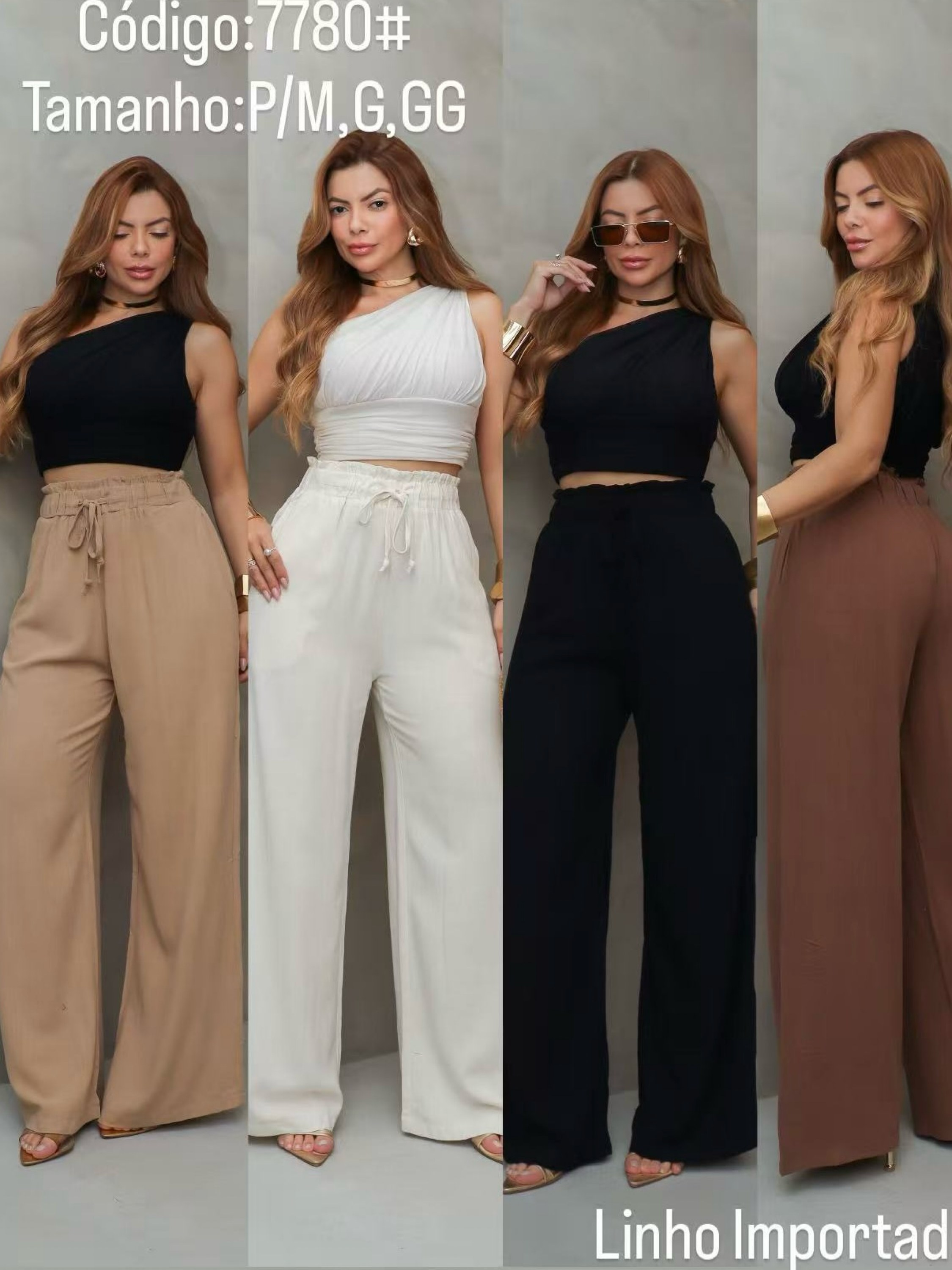 Calça de pantalona linho grosso importado Pedro ji