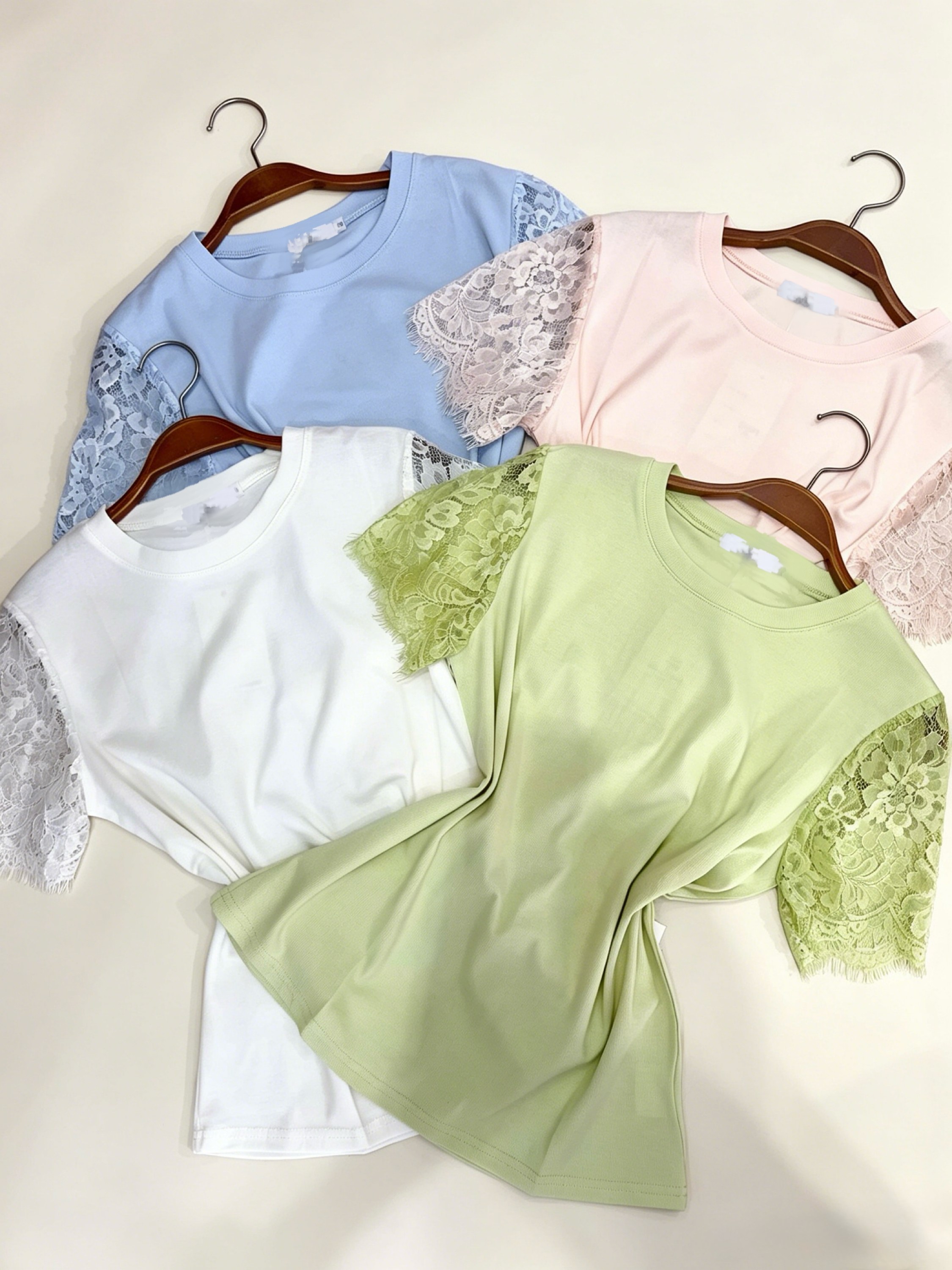 Blusa de algodão manga com renda importado Pedro ji