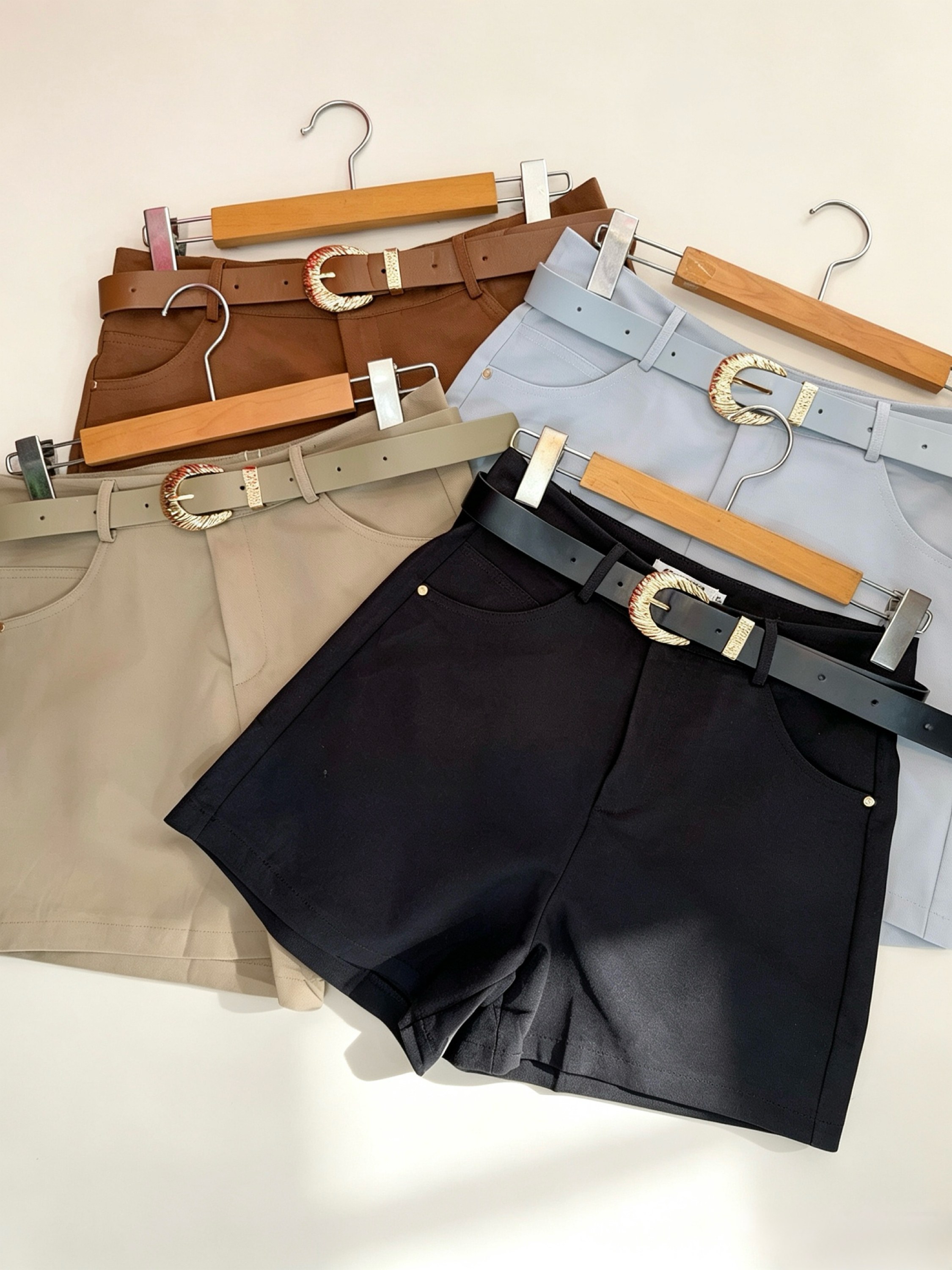 Short com cinto elastano importado pedro ji