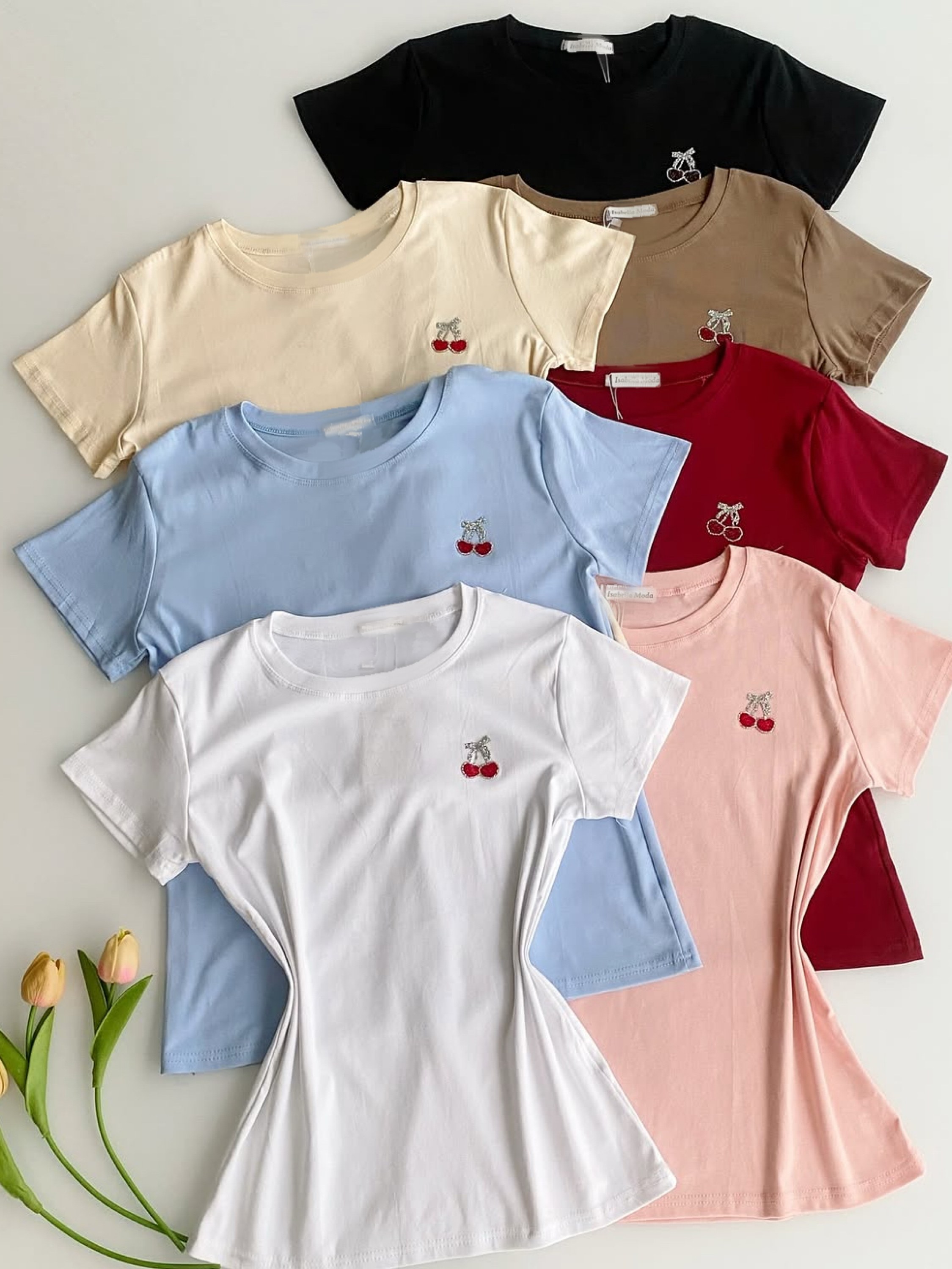 Blusa de algodão com cereja importado Pedro ji