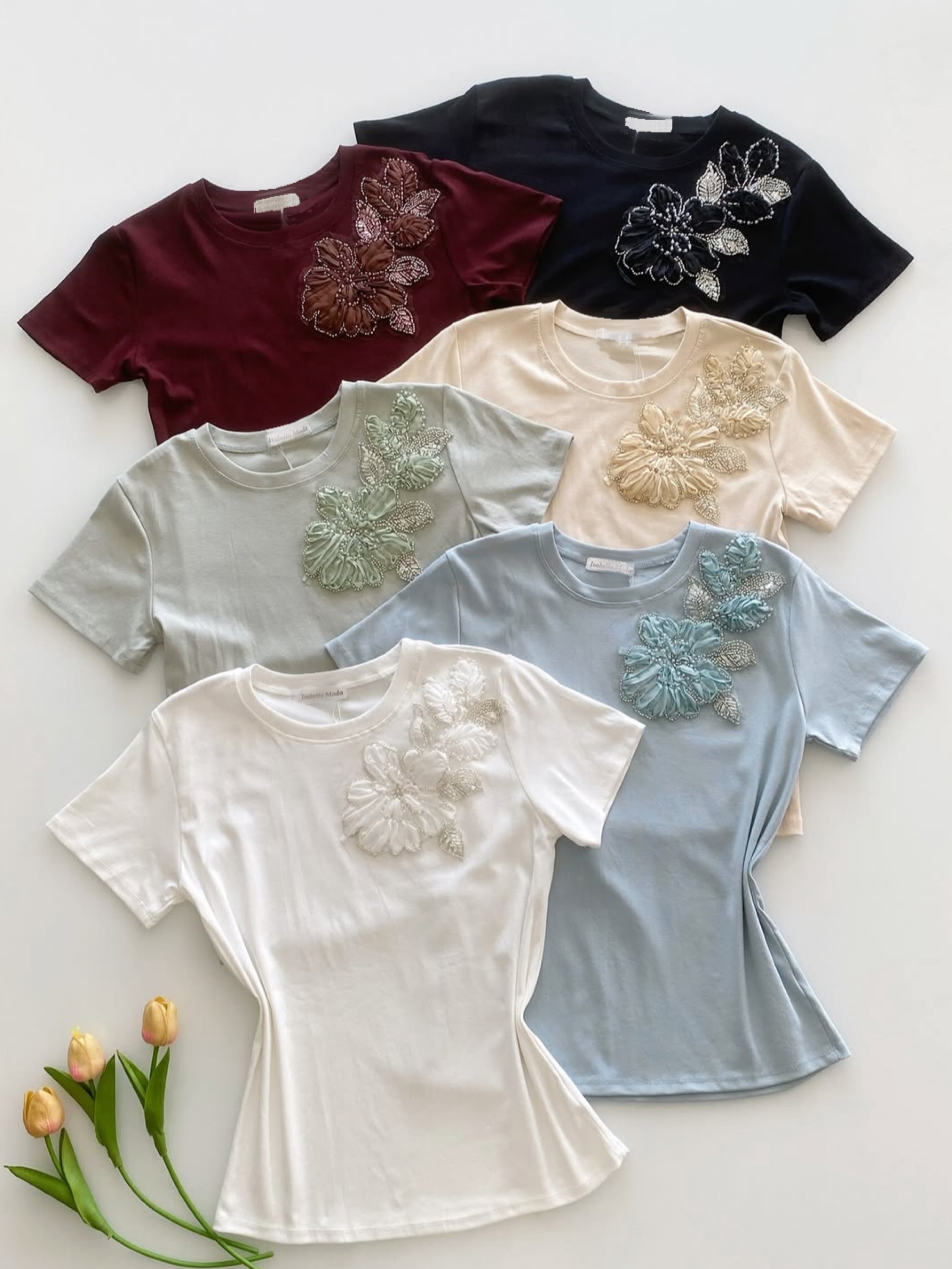 Blusa de algodão com pedreira importado pedro ji
