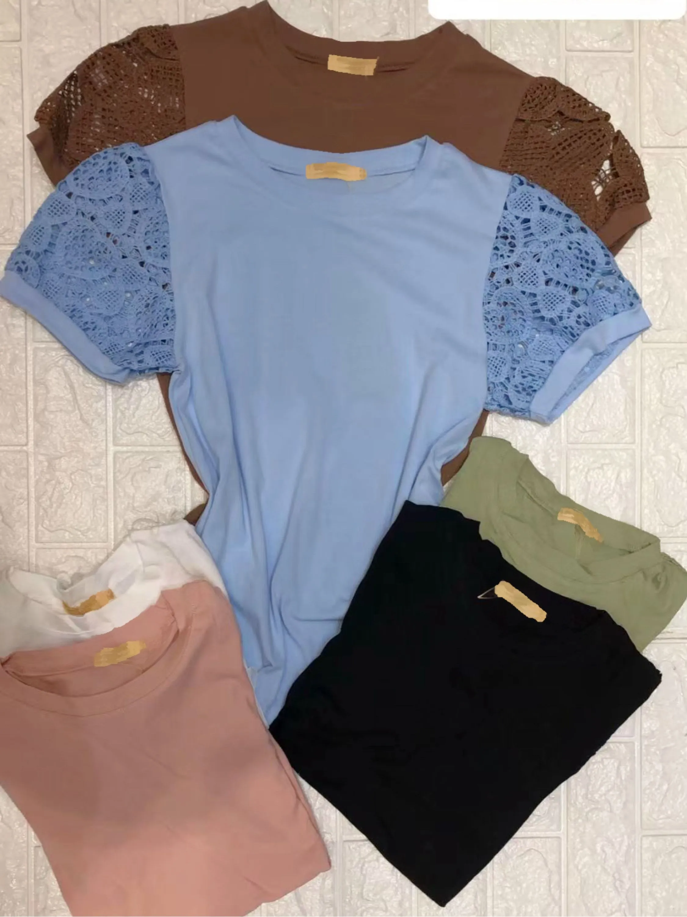 Blusa de algodão manga com bordado importado Pedro ji